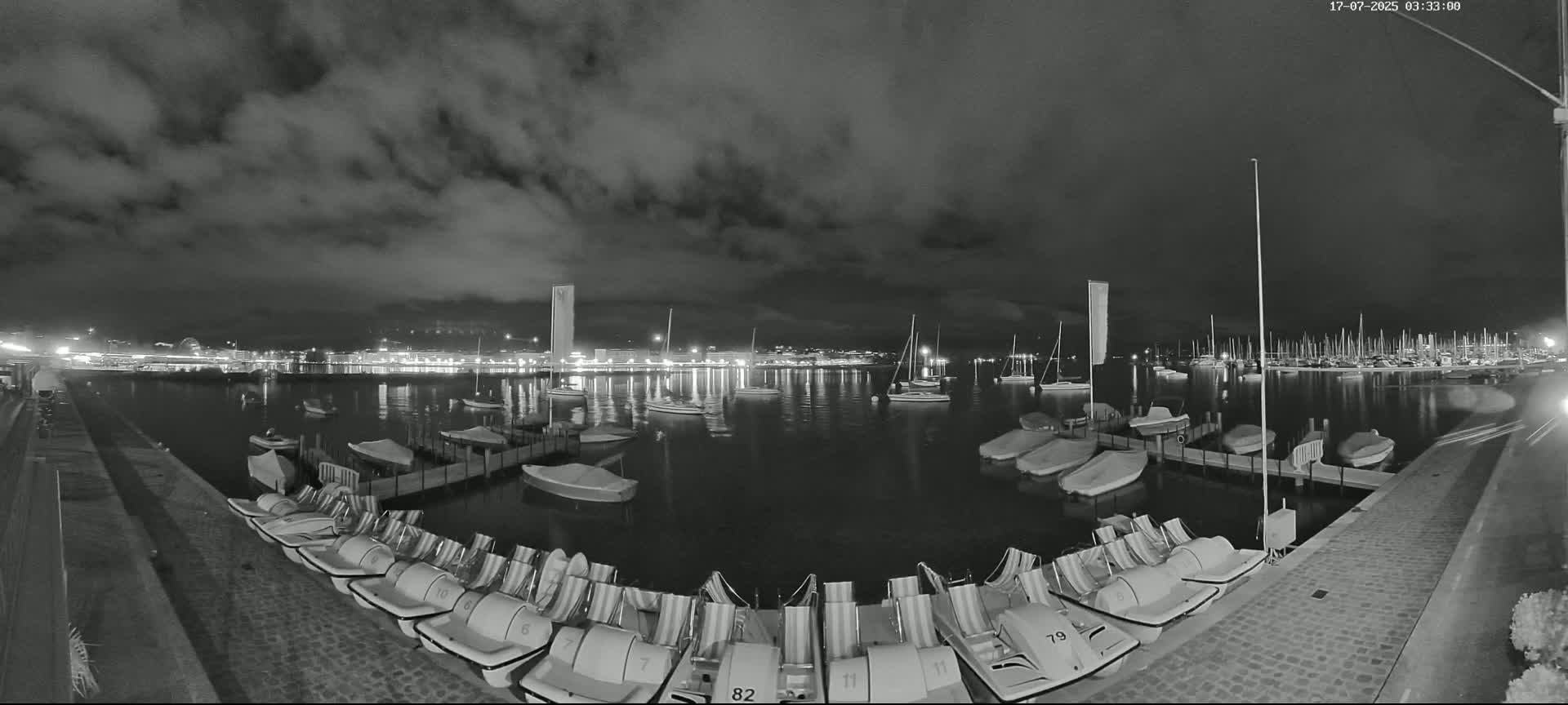 Lake Geneva & (Lac Leman) Coast & Geneve City Les Corsaires Live Cam - Eaux -Vives, Genève, Geneva, Switzerland