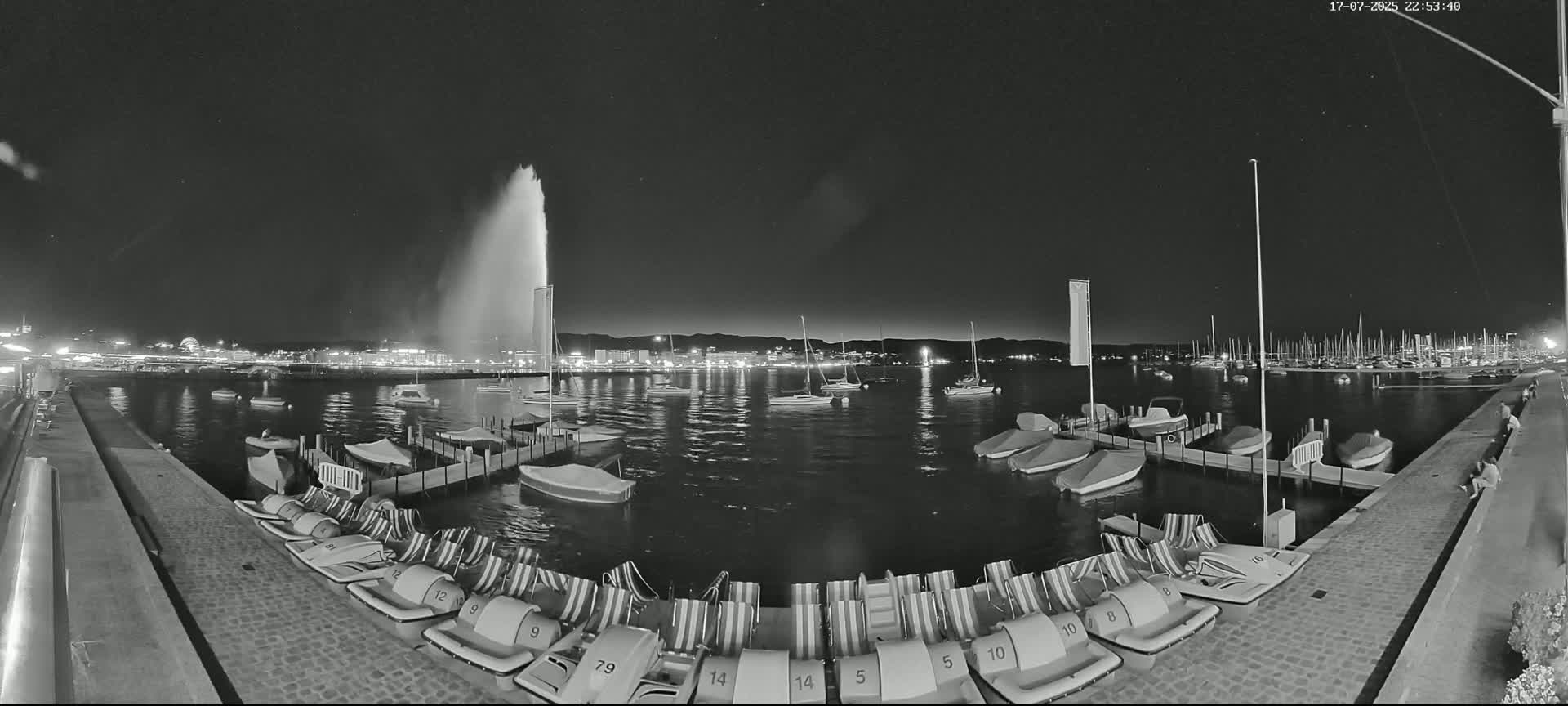 Lake Geneva & (Lac Leman) Coast & Geneve City Les Corsaires Live Cam - Eaux -Vives, Genève, Geneva, Switzerland