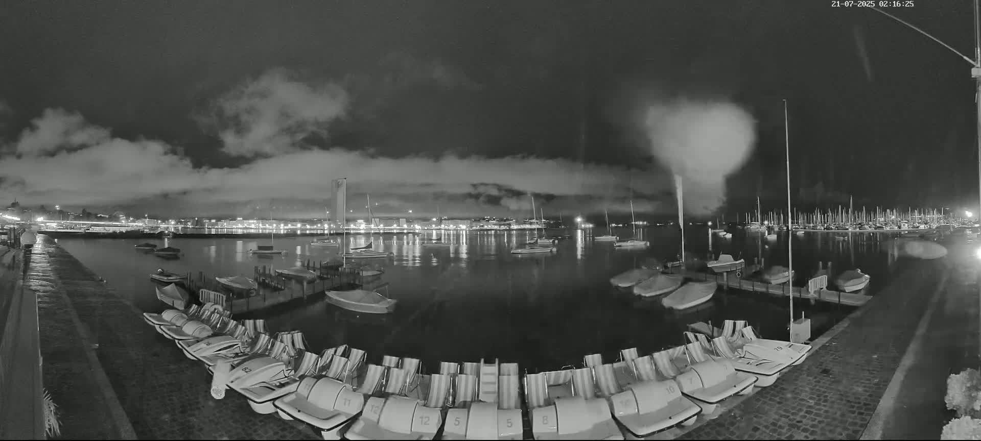 Lake Geneva & (Lac Leman) Coast & Geneve City Les Corsaires Live Cam - Eaux -Vives, Genève, Geneva, Switzerland