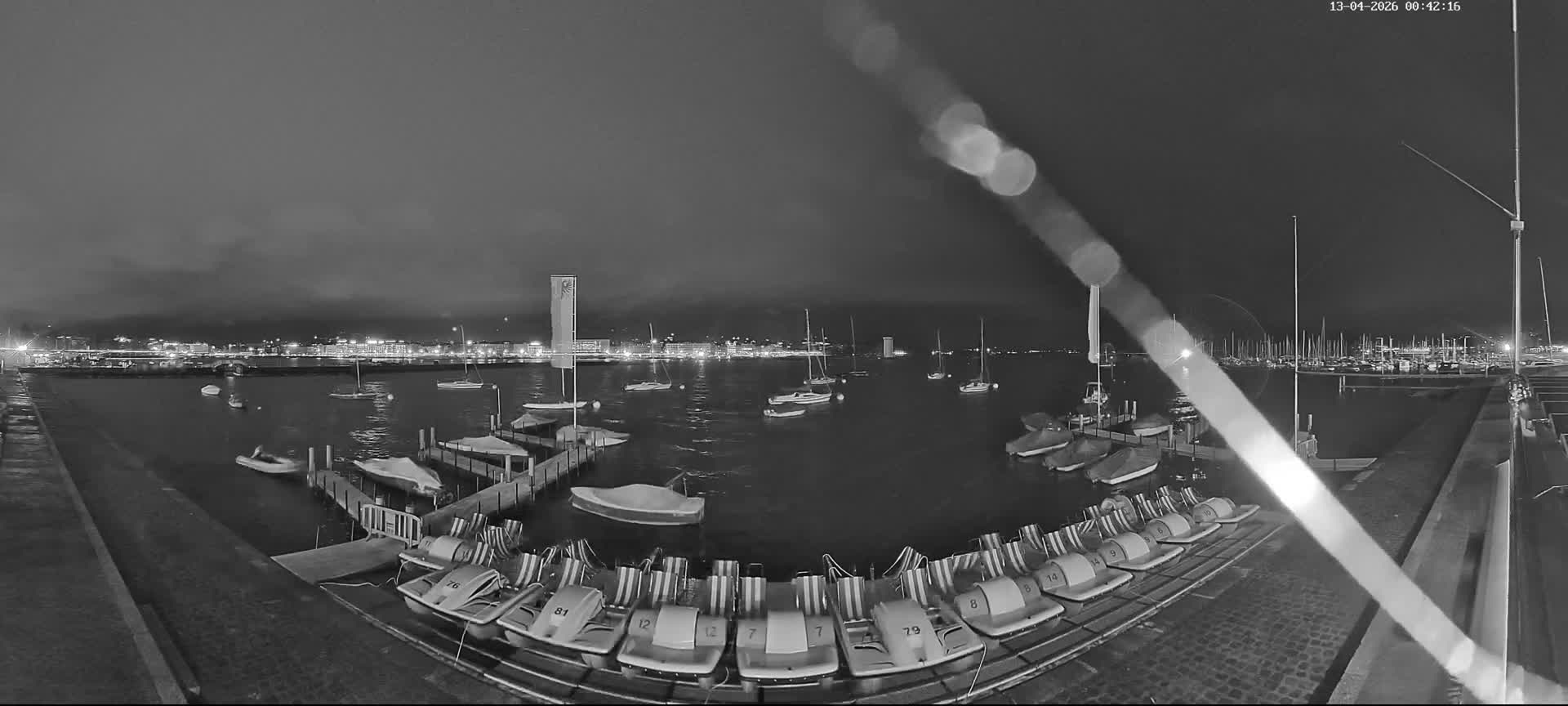 Lake Geneva & (Lac Leman) Coast & Geneve City Les Corsaires Live Cam - Eaux -Vives, Genève, Geneva, Switzerland