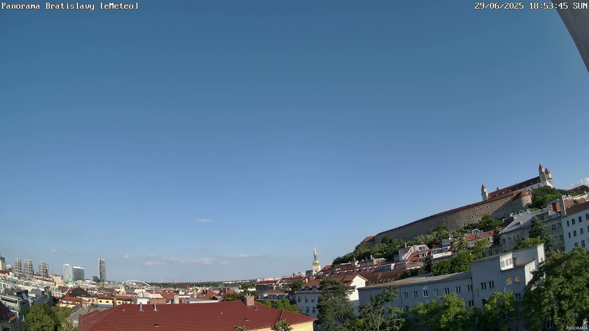 Bratislava City Southeast View Skyline  Live Cam - Stare Mesto, Okres Bratislava I, Bratislava, Slovakia