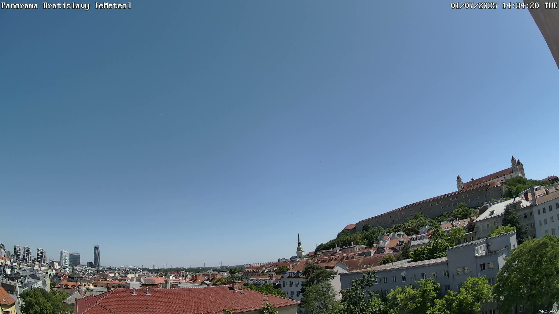 Bratislava City Southeast View Skyline  Live Cam - Stare Mesto, Okres Bratislava I, Bratislava, Slovakia