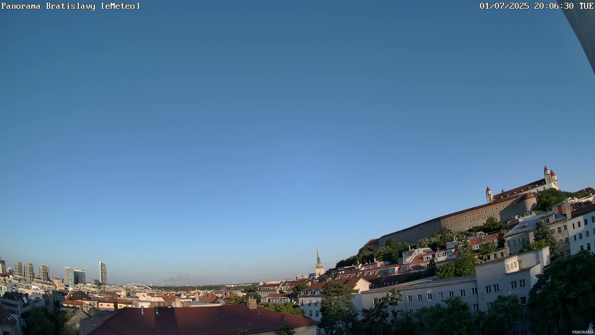 Bratislava City Southeast View Skyline  Live Cam - Stare Mesto, Okres Bratislava I, Bratislava, Slovakia