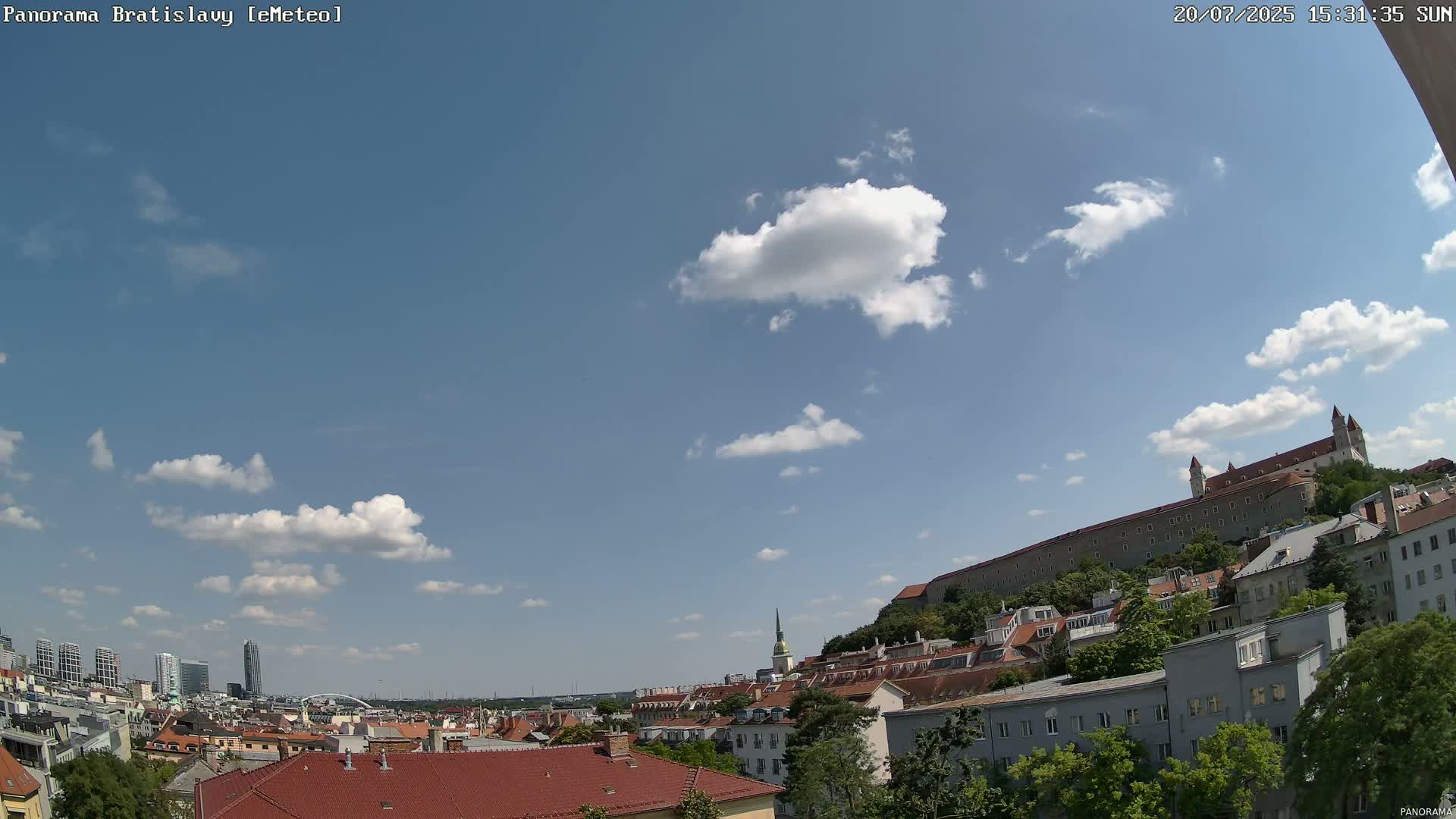 Bratislava City Southeast View Skyline  Live Cam - Stare Mesto, Okres Bratislava I, Bratislava, Slovakia