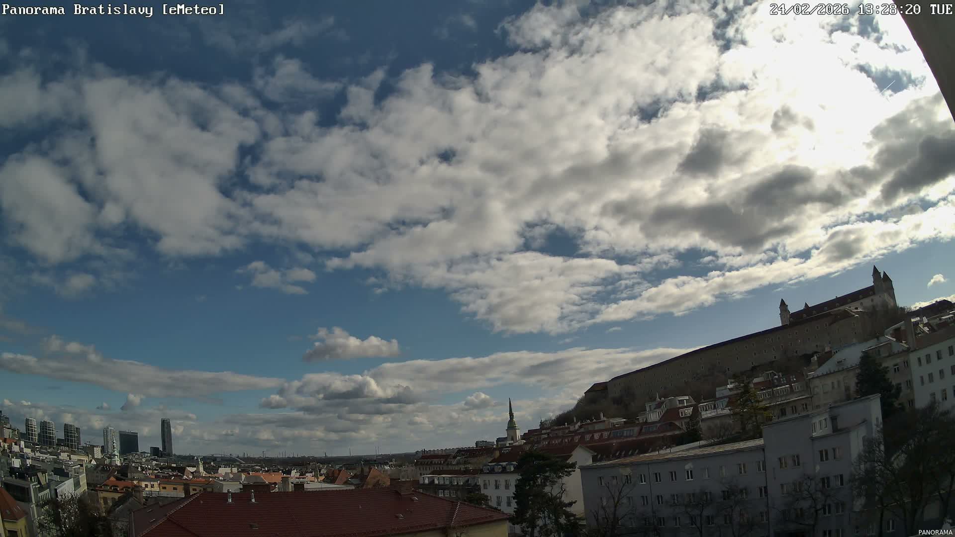 Bratislava City Southeast View Skyline  Live Cam - Stare Mesto, Okres Bratislava I, Bratislava, Slovakia