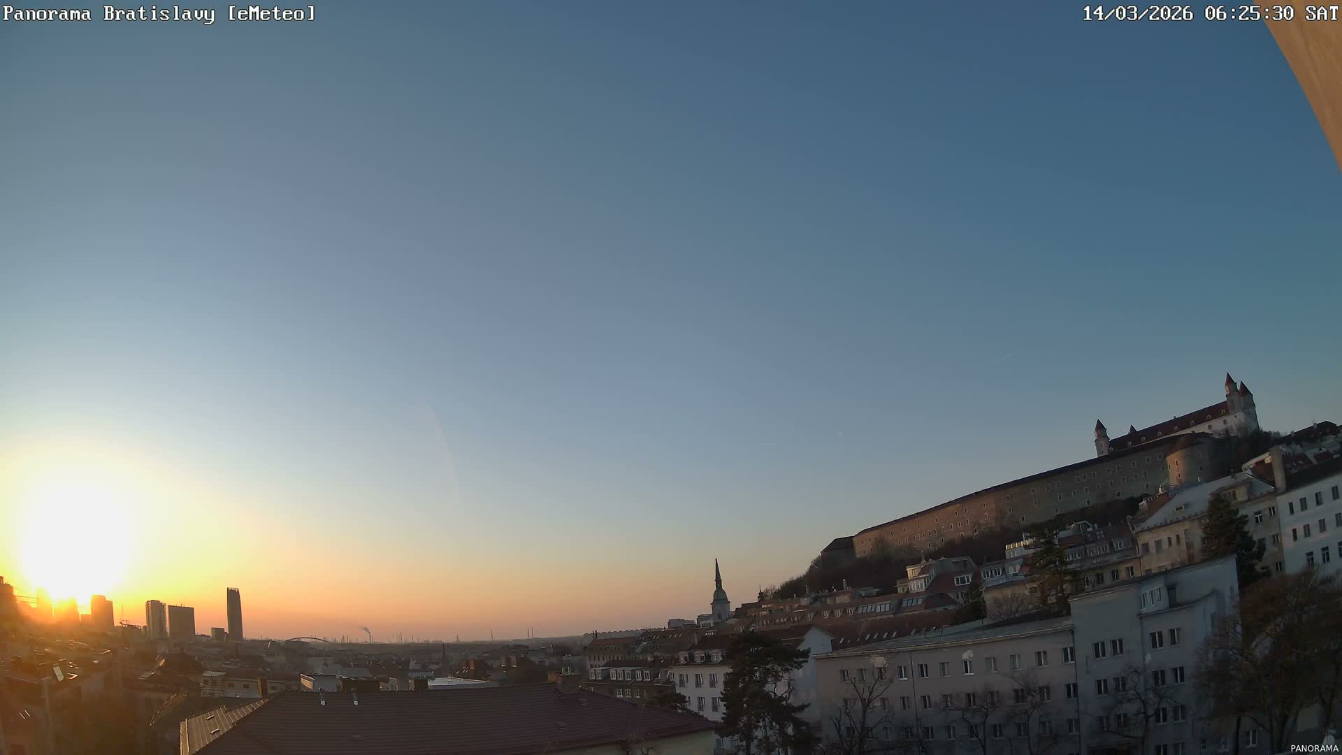 Bratislava City Southeast View Skyline  Live Cam - Stare Mesto, Okres Bratislava I, Bratislava, Slovakia