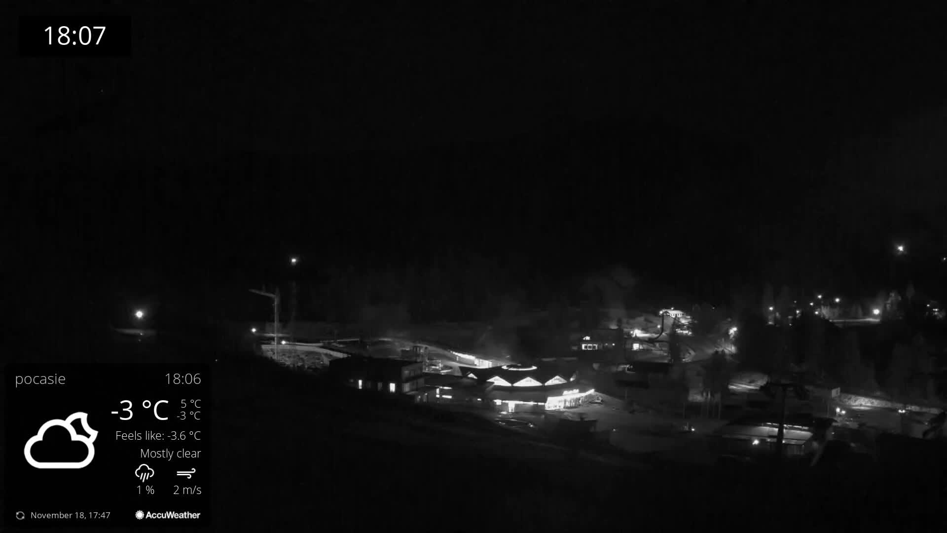 Meander Oravice Village Ski Slopes & Osobita Mountain Live Cam - Vitanova, Tvrdosin, Zilina, Slovakia