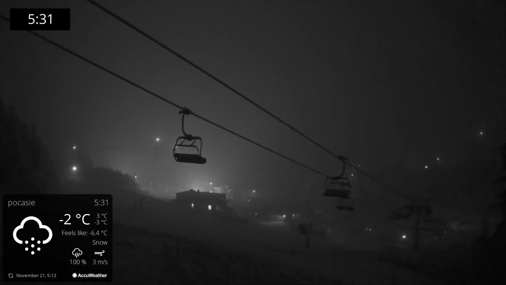 Meander Oravice Village Ski Slopes & Osobita Mountain Live Cam - Vitanova, Tvrdosin, Zilina, Slovakia