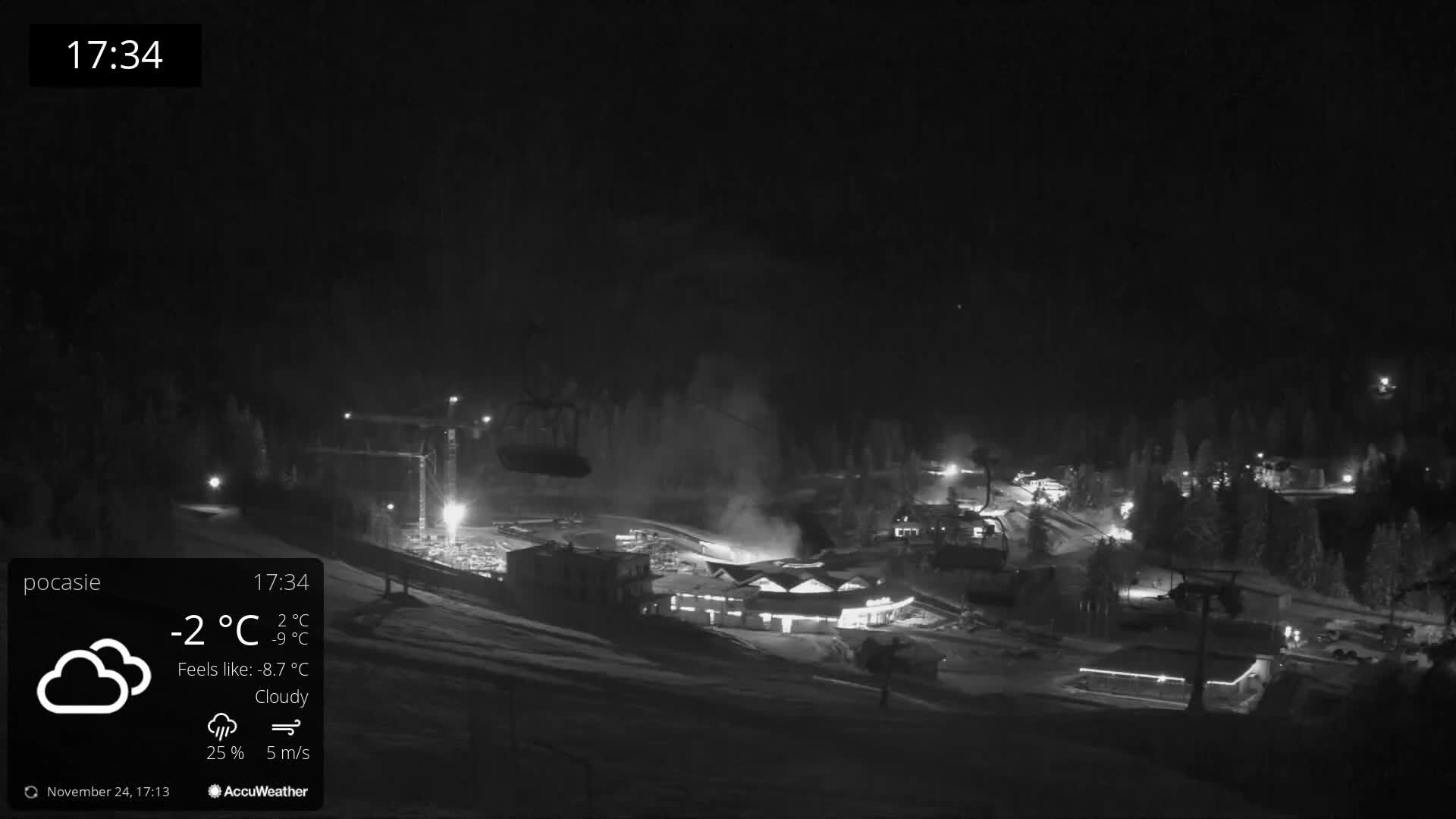 Meander Oravice Village Ski Slopes & Osobita Mountain Live Cam - Vitanova, Tvrdosin, Zilina, Slovakia