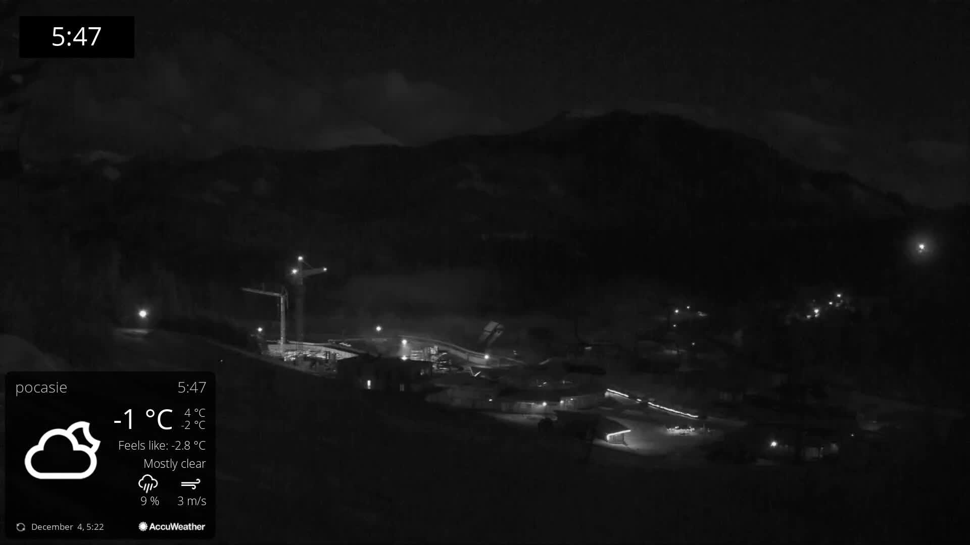 Meander Oravice Village Ski Slopes & Osobita Mountain Live Cam - Vitanova, Tvrdosin, Zilina, Slovakia