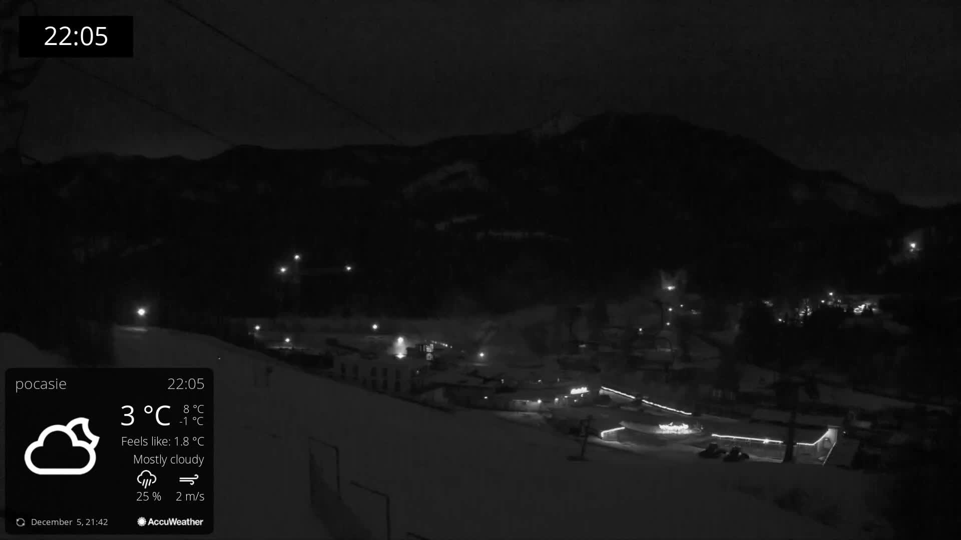 Meander Oravice Village Ski Slopes & Osobita Mountain Live Cam - Vitanova, Tvrdosin, Zilina, Slovakia