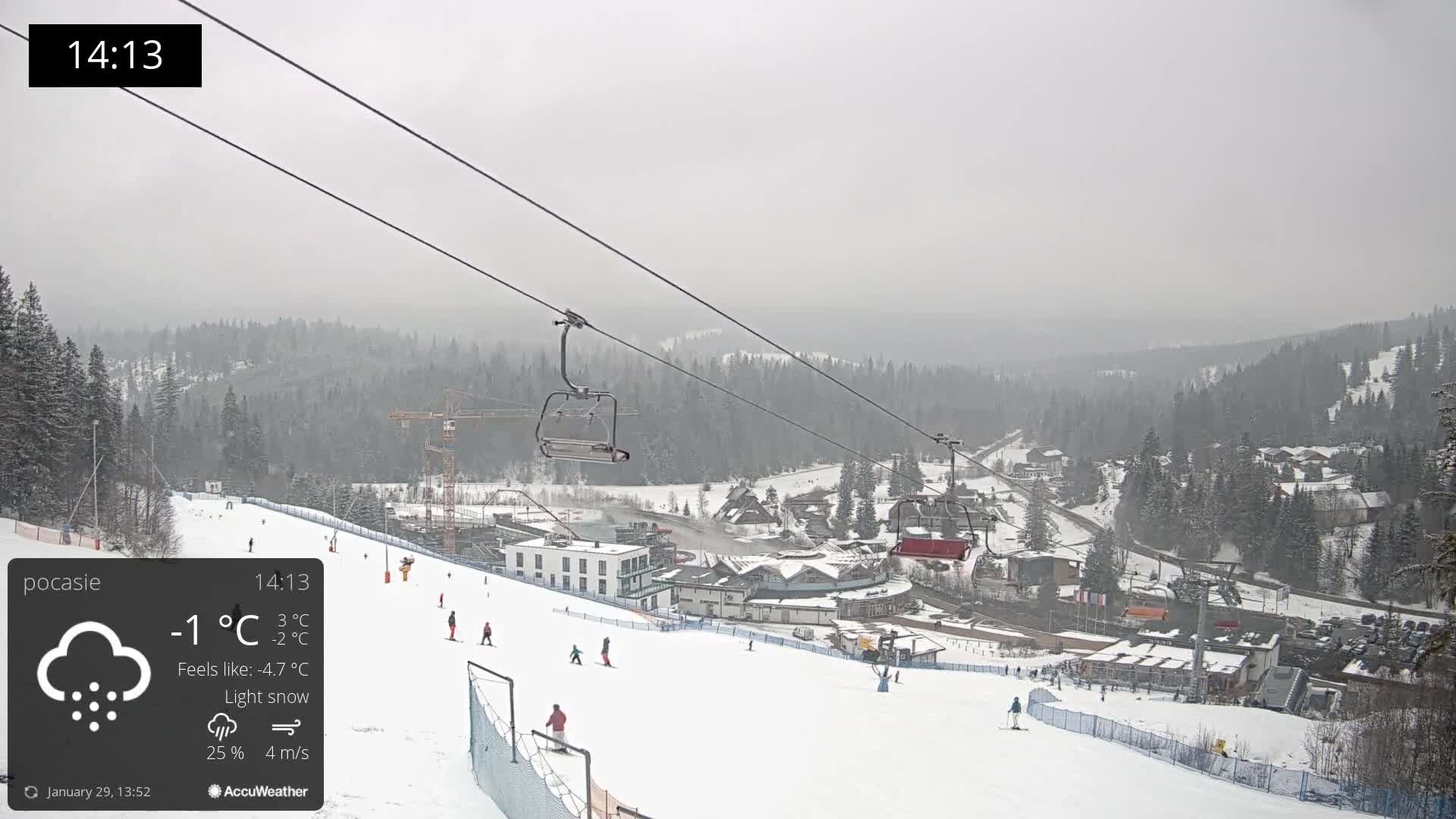 Meander Oravice Village Ski Slopes & Osobita Mountain Live Cam - Vitanova, Tvrdosin, Zilina, Slovakia