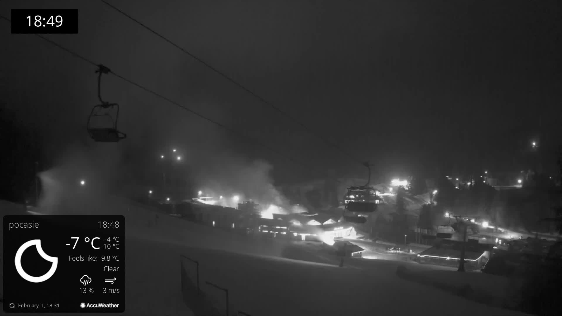 Meander Oravice Village Ski Slopes & Osobita Mountain Live Cam - Vitanova, Tvrdosin, Zilina, Slovakia