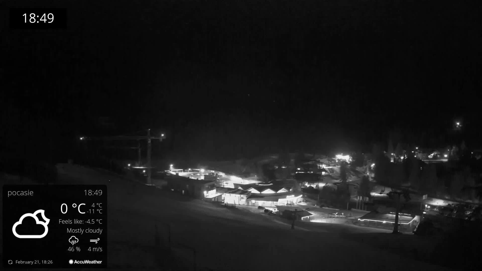 Meander Oravice Village Ski Slopes & Osobita Mountain Live Cam - Vitanova, Tvrdosin, Zilina, Slovakia