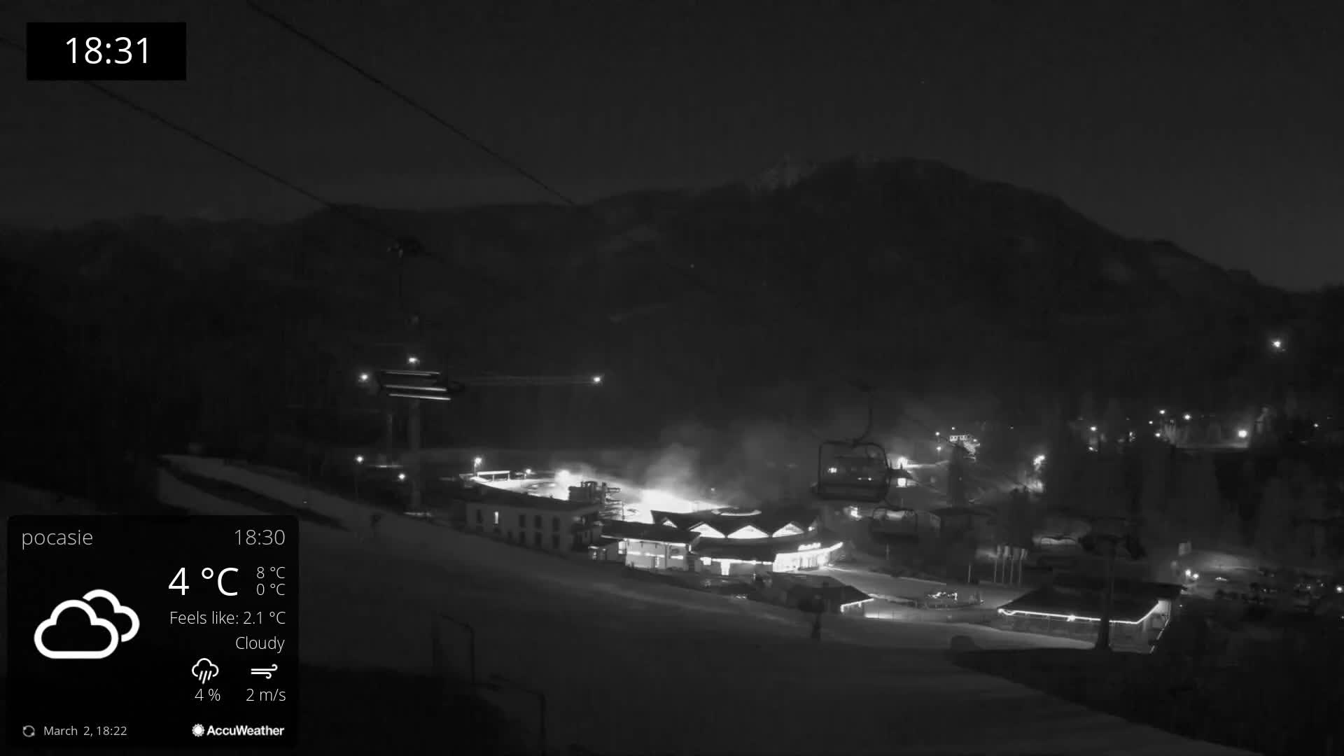 Meander Oravice Village Ski Slopes & Osobita Mountain Live Cam - Vitanova, Tvrdosin, Zilina, Slovakia