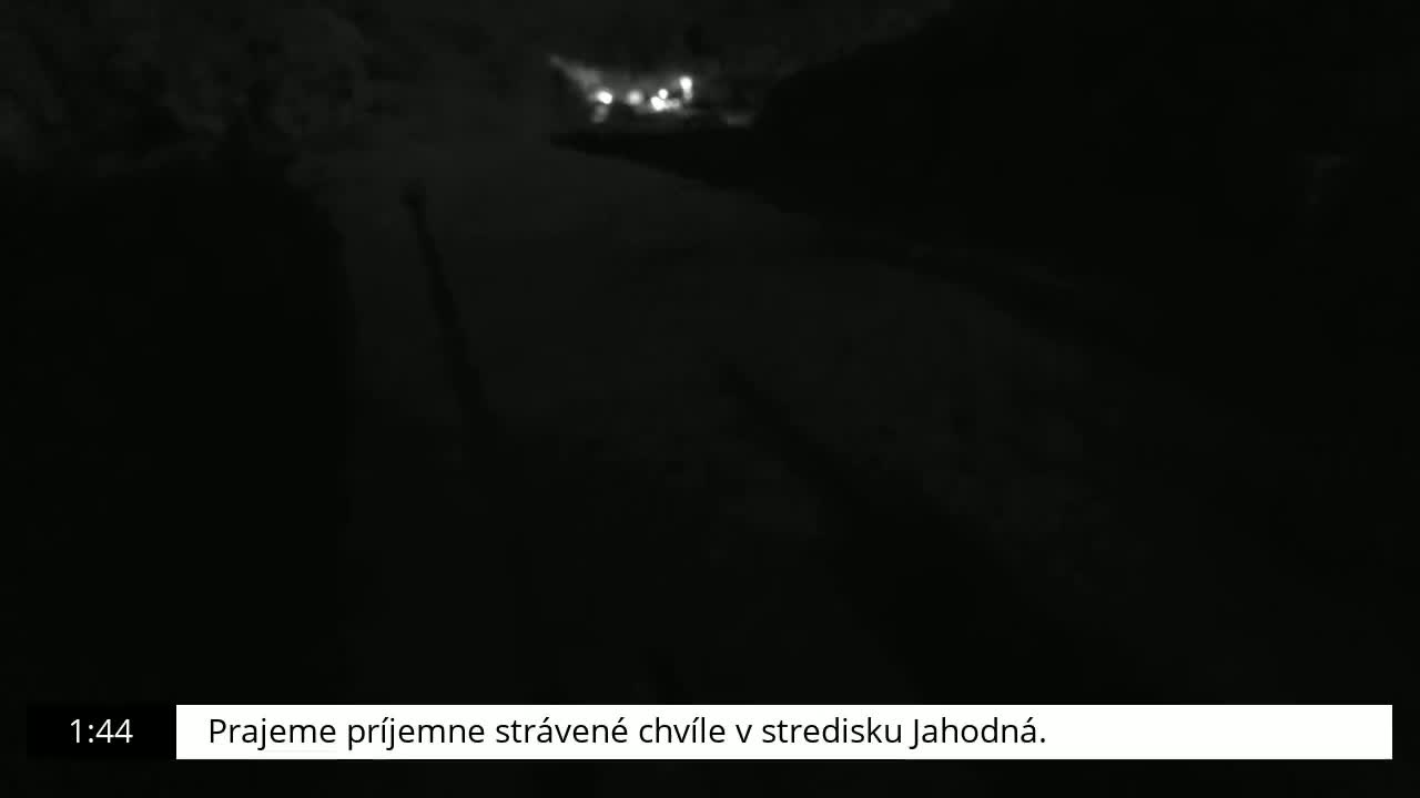 A dark, nighttime scene shows a blurry view of faint lights in the distance along a dark road.