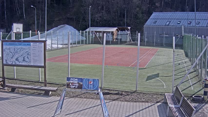 Salamandra Ski Resort Tennis Court Live Cam - Hodrusa-Hamre, Žarnovica, Banská Bystrica, Slovakia