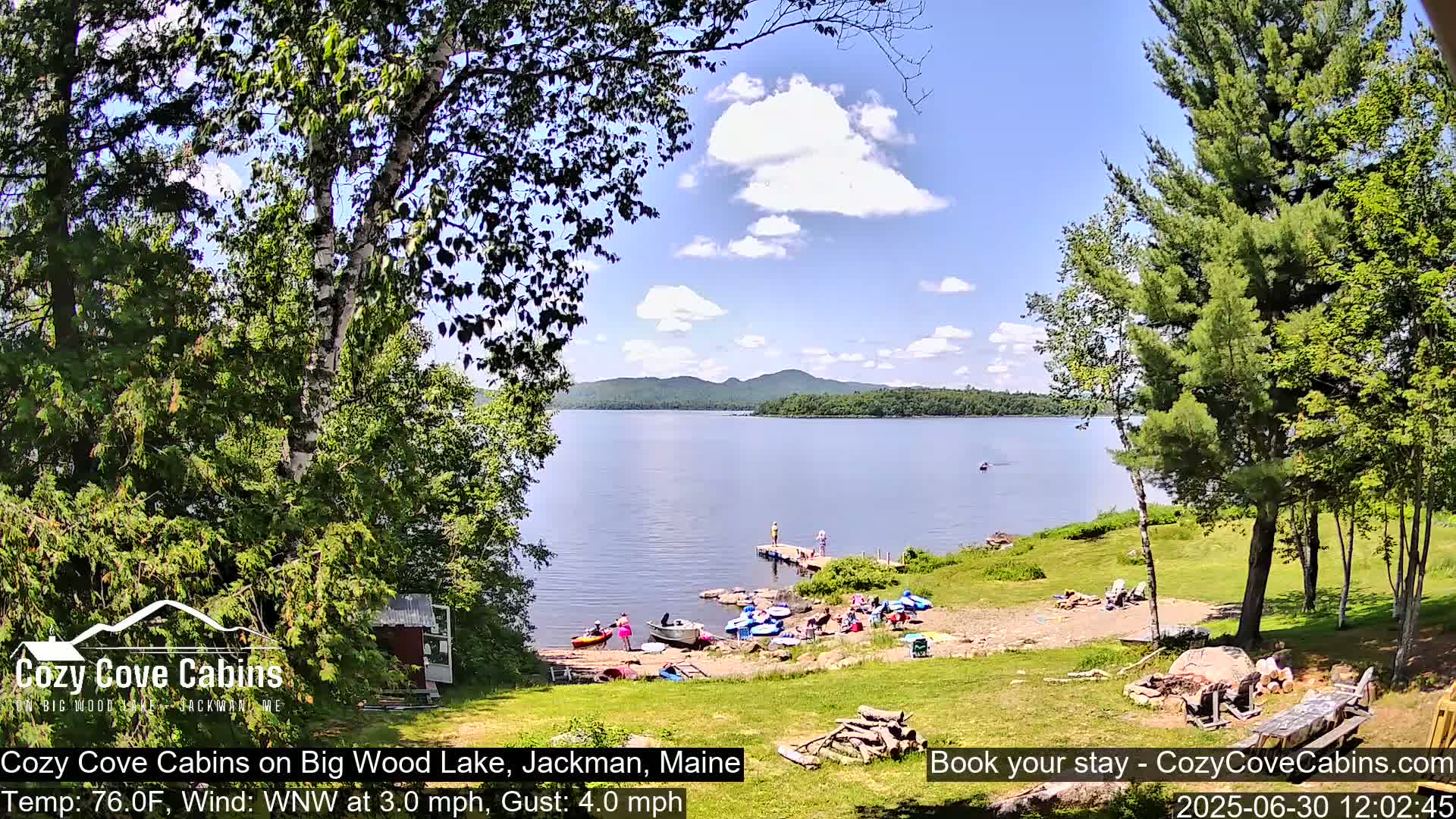 Cozy Cove Cabins, Wood Pond Live Cam - Jackman, Maine,  USA