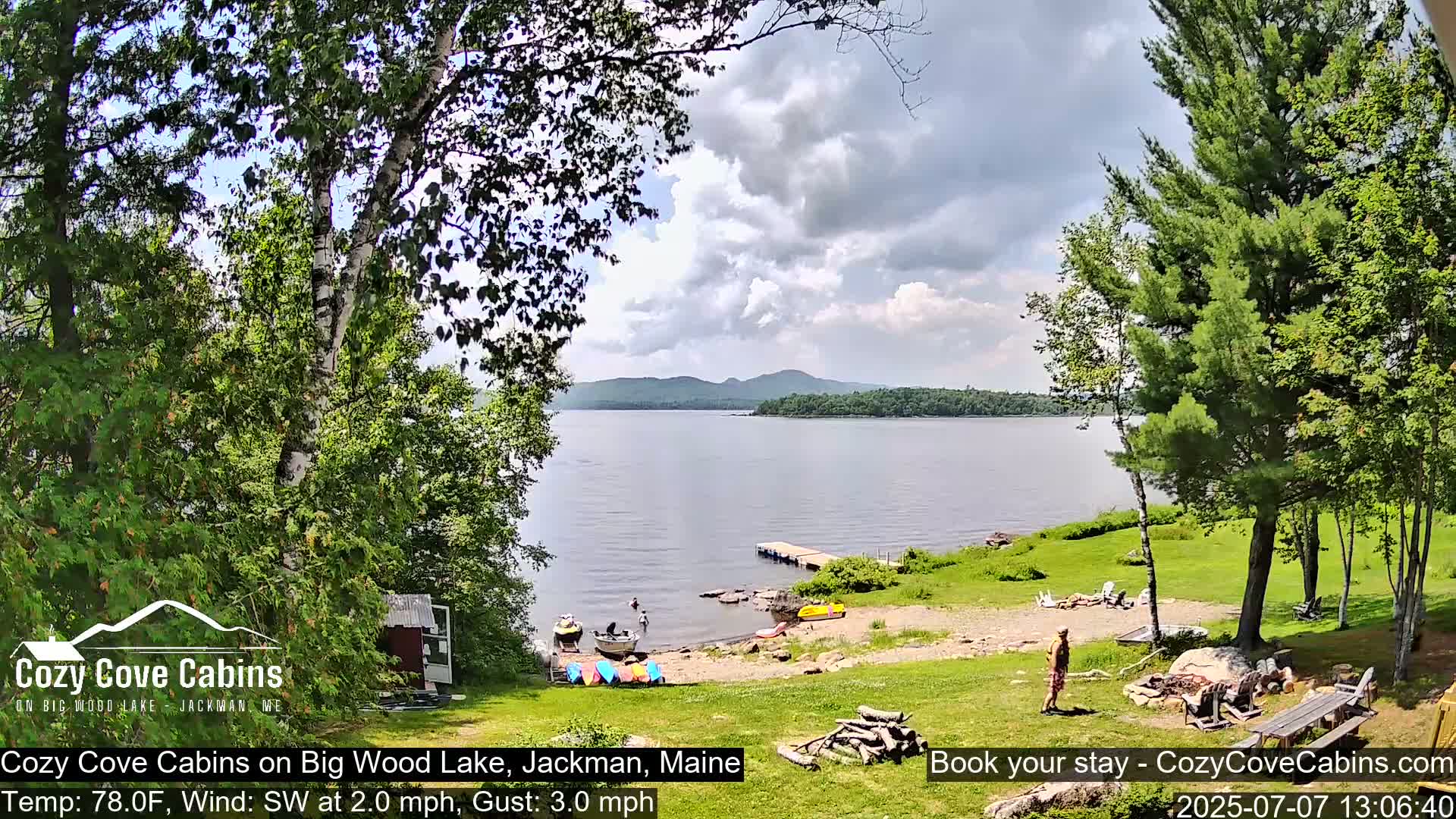 Cozy Cove Cabins, Wood Pond Live Cam - Jackman, Maine,  USA