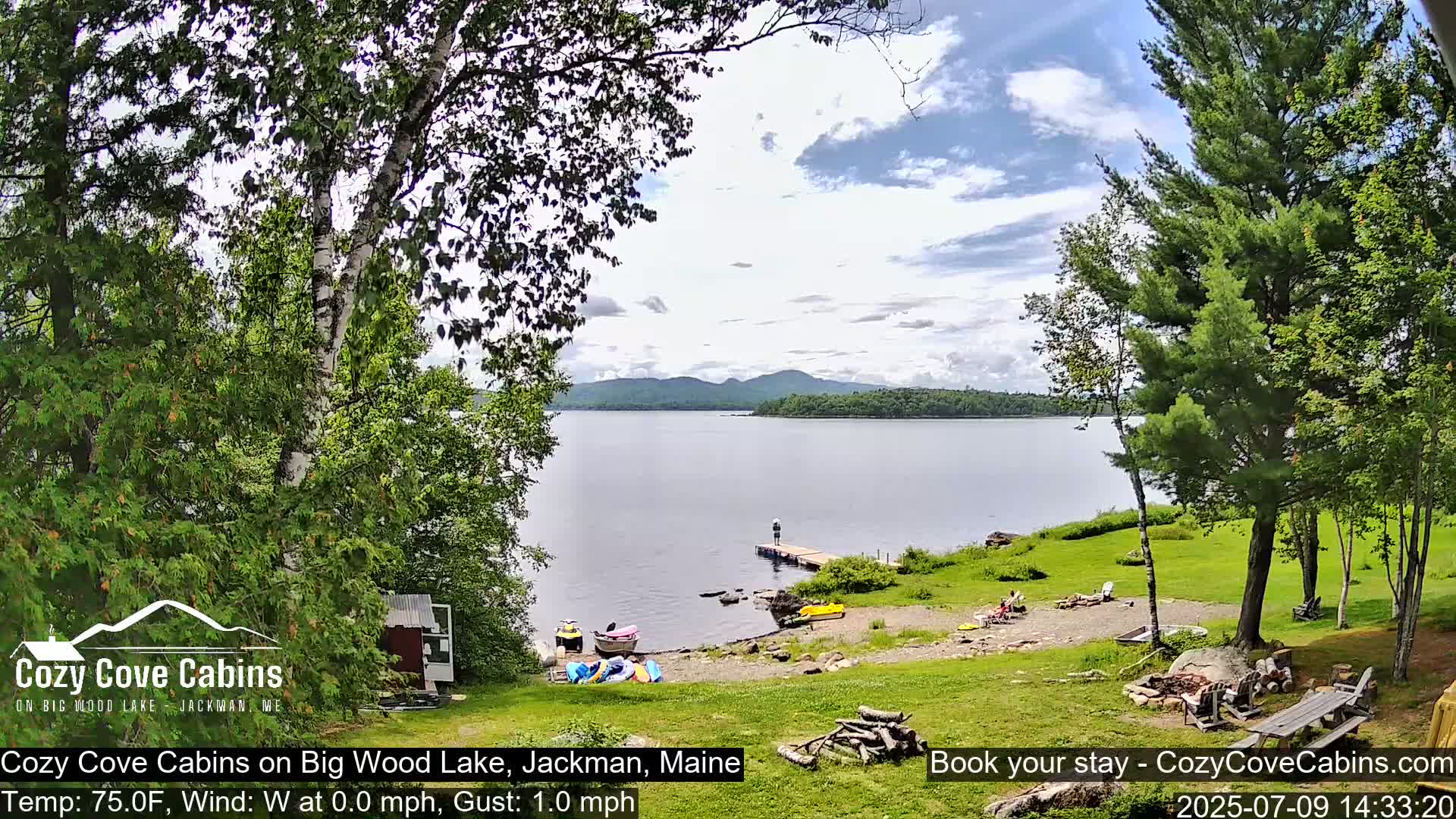 Cozy Cove Cabins, Wood Pond Live Cam - Jackman, Maine,  USA
