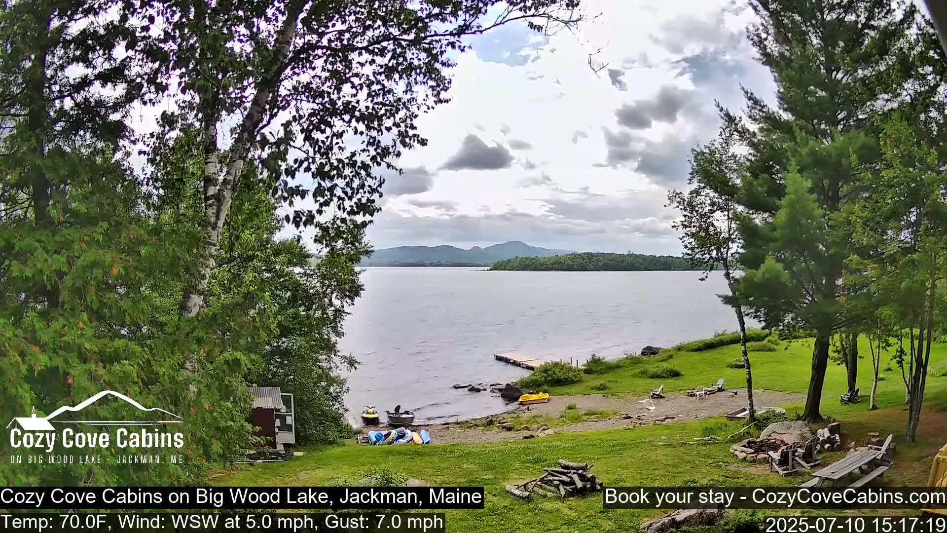 Cozy Cove Cabins, Wood Pond Live Cam - Jackman, Maine,  USA