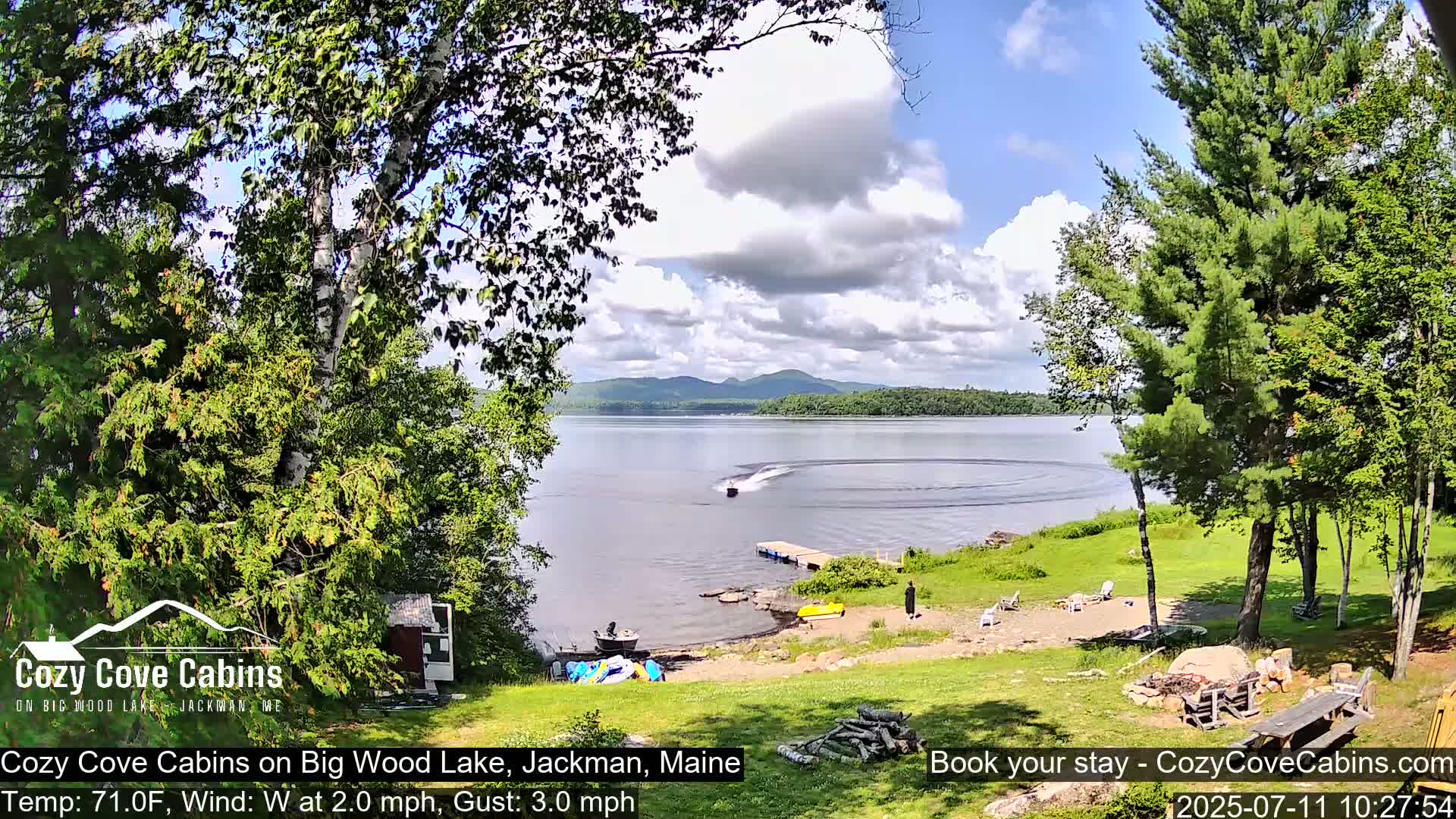 Cozy Cove Cabins, Wood Pond Live Cam - Jackman, Maine,  USA