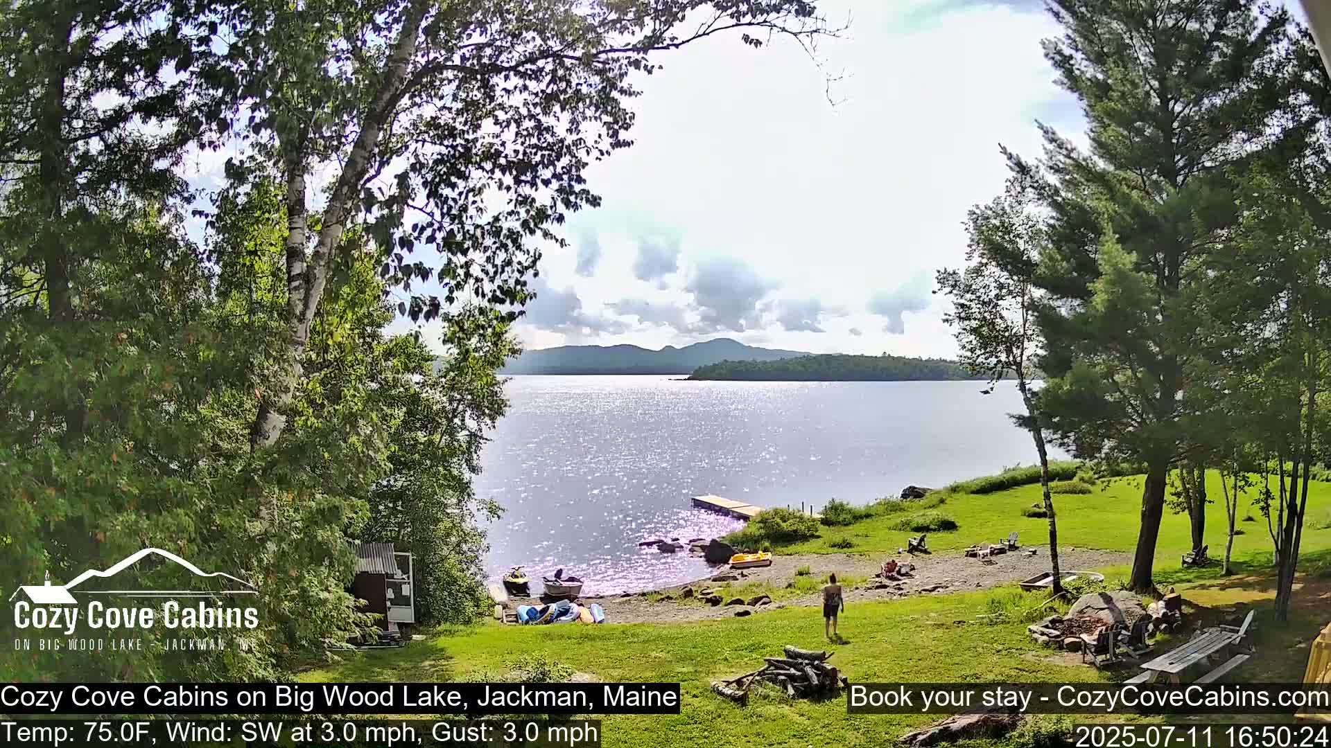 Cozy Cove Cabins, Wood Pond Live Cam - Jackman, Maine,  USA