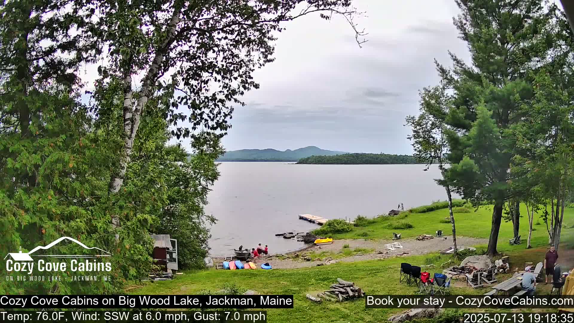 Cozy Cove Cabins, Wood Pond Live Cam - Jackman, Maine,  USA