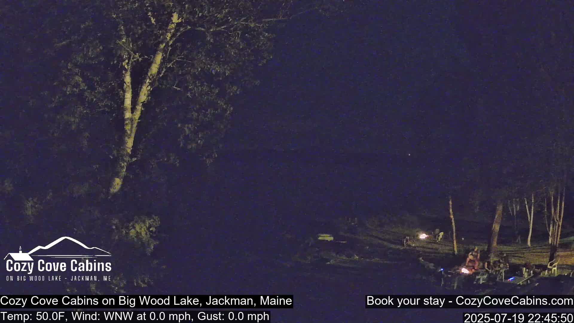 Cozy Cove Cabins, Wood Pond Live Cam - Jackman, Maine,  USA