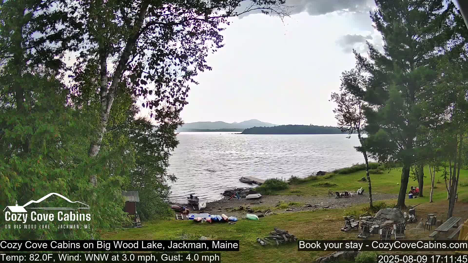Cozy Cove Cabins, Wood Pond Live Cam - Jackman, Maine,  USA