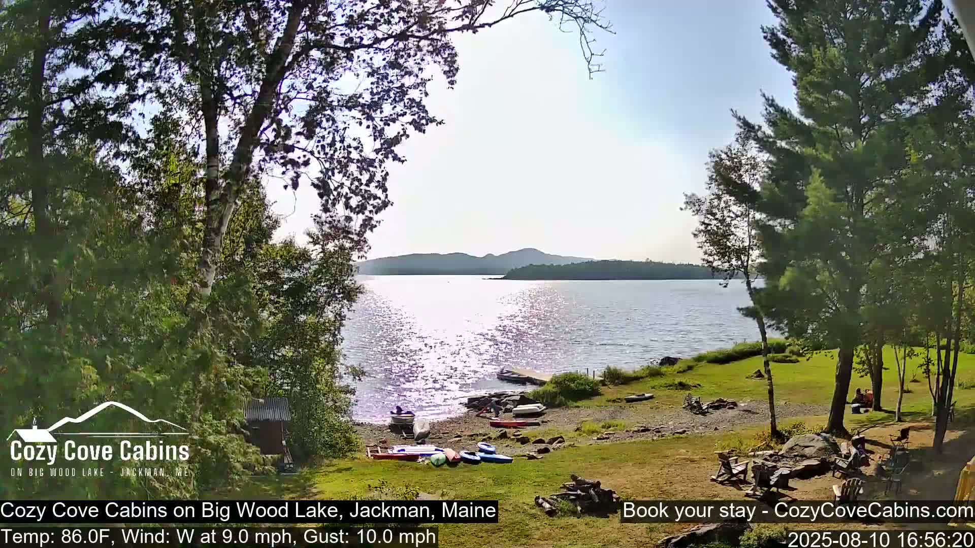 Cozy Cove Cabins, Wood Pond Live Cam - Jackman, Maine,  USA