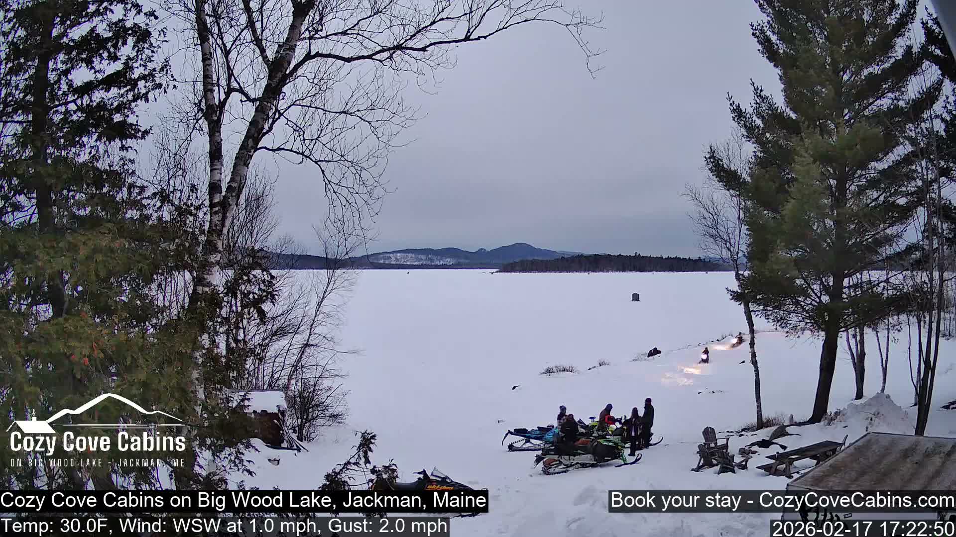 Cozy Cove Cabins, Wood Pond Live Cam - Jackman, Maine,  USA