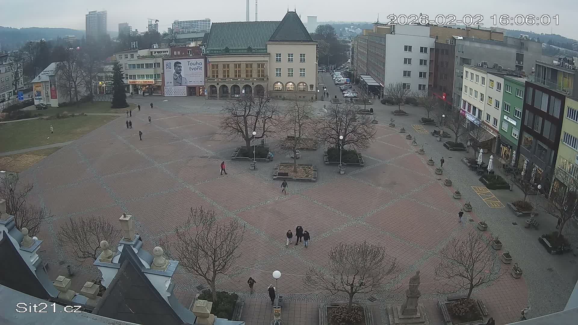 Zlin, Námestí Míru (Peace Square) Live Cam - Zlin 1, Zlin, Czechia