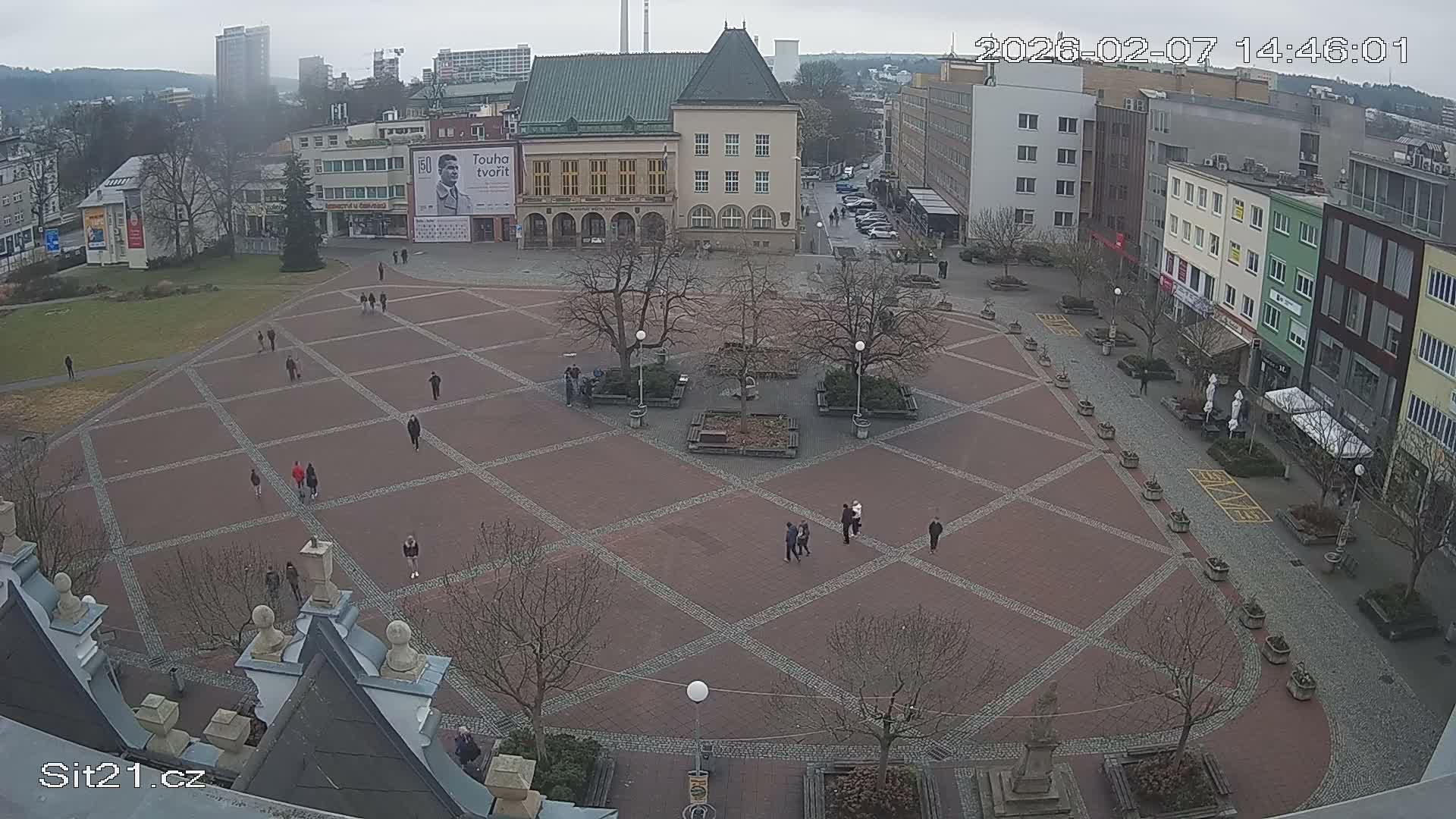 Zlin, Námestí Míru (Peace Square) Live Cam - Zlin 1, Zlin, Czechia