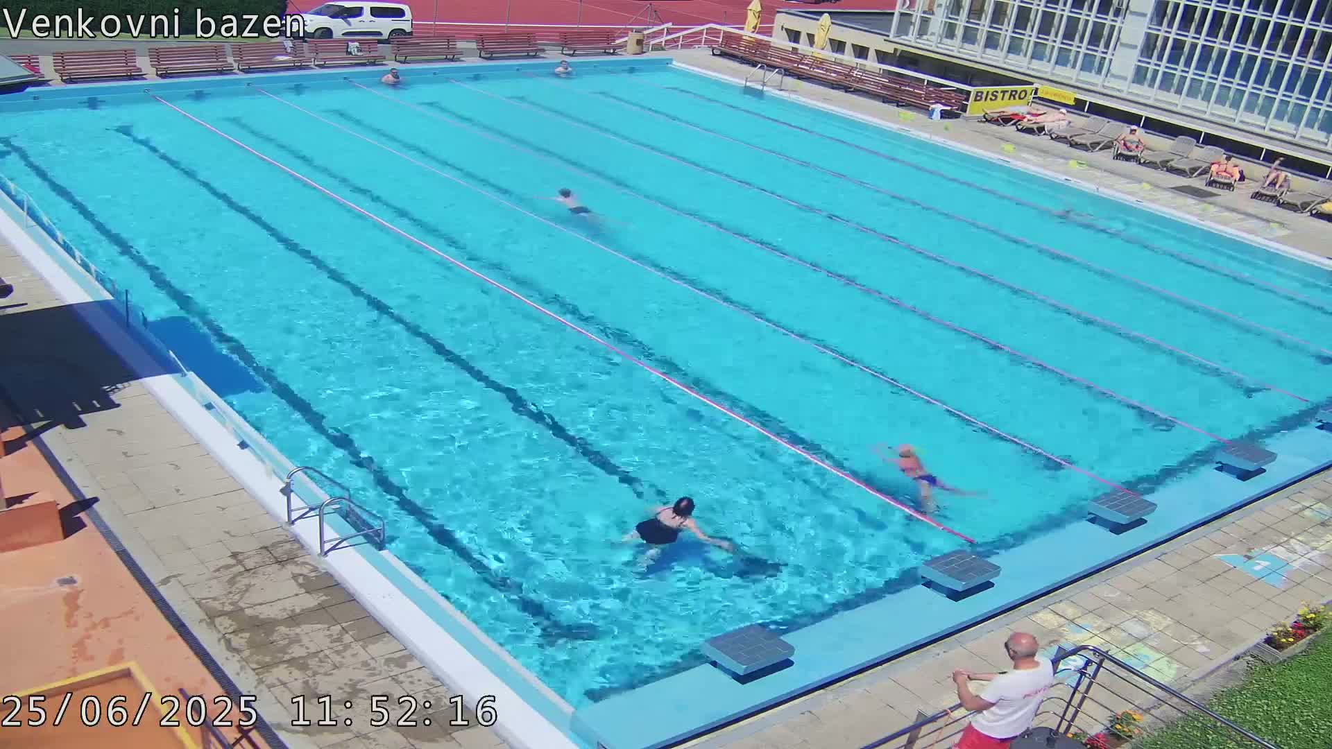 Zlín, Koupaliště Public Swimming Pool Live Cam - Zlin 1, Zlin, Czechia