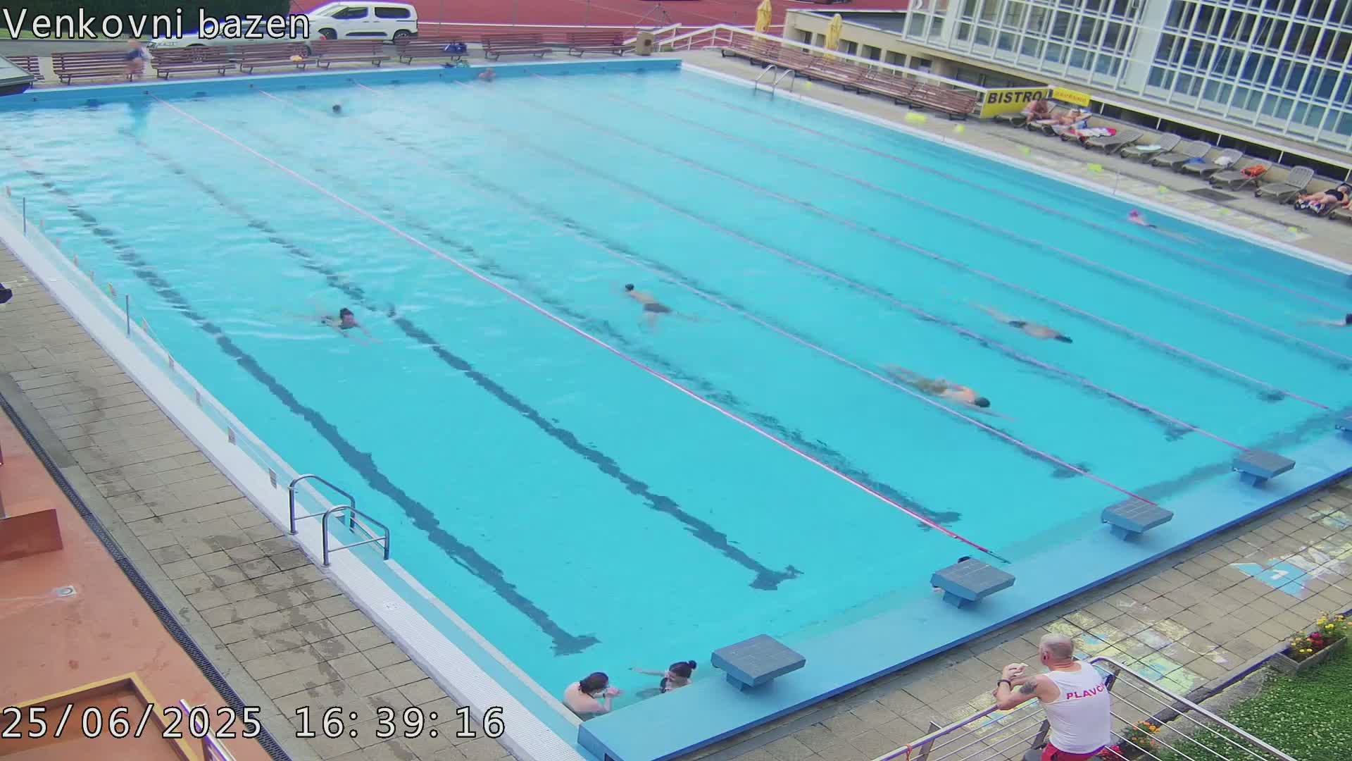 Zlín, Koupaliště Public Swimming Pool Live Cam - Zlin 1, Zlin, Czechia