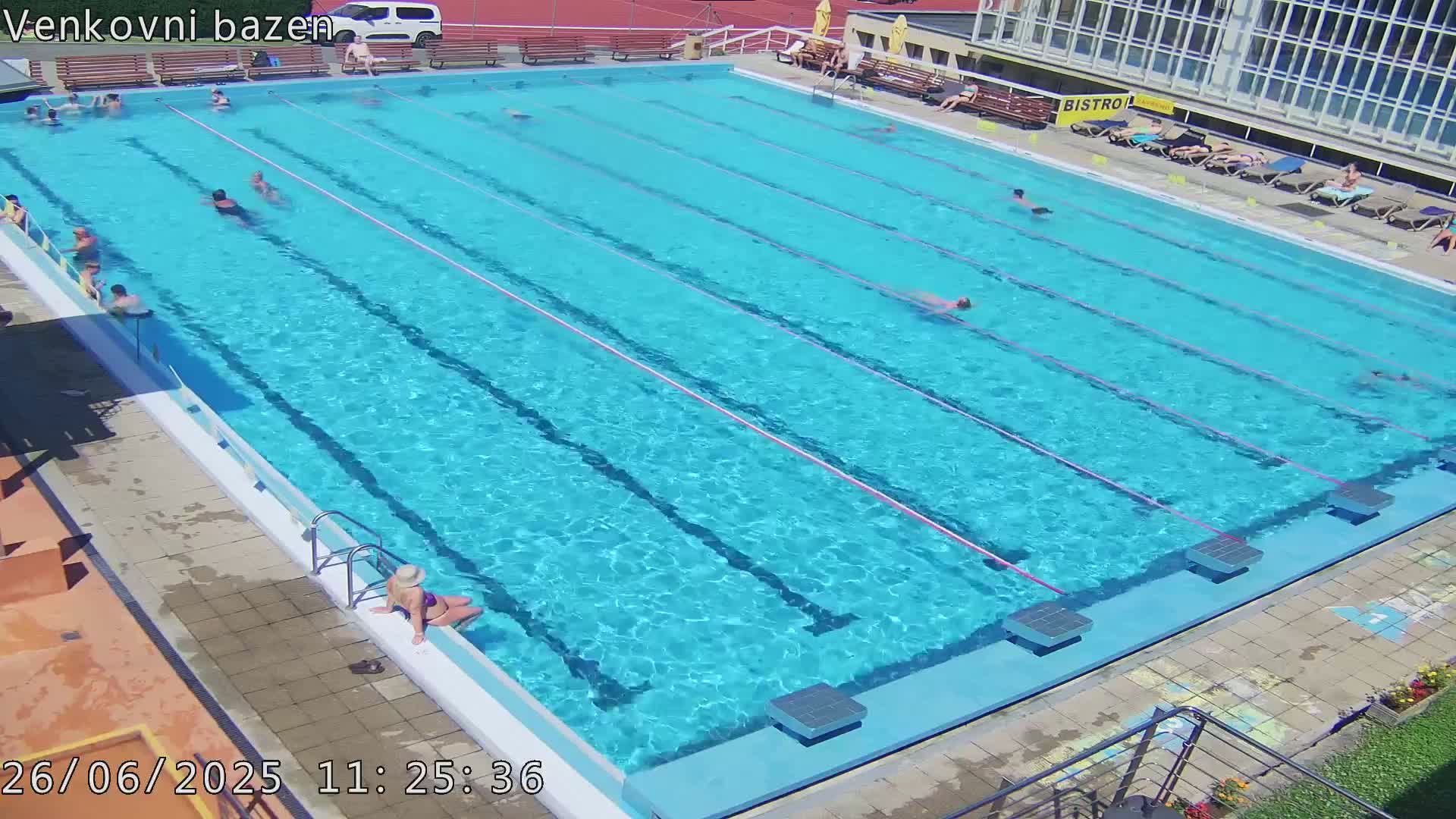 Zlín, Koupaliště Public Swimming Pool Live Cam - Zlin 1, Zlin, Czechia