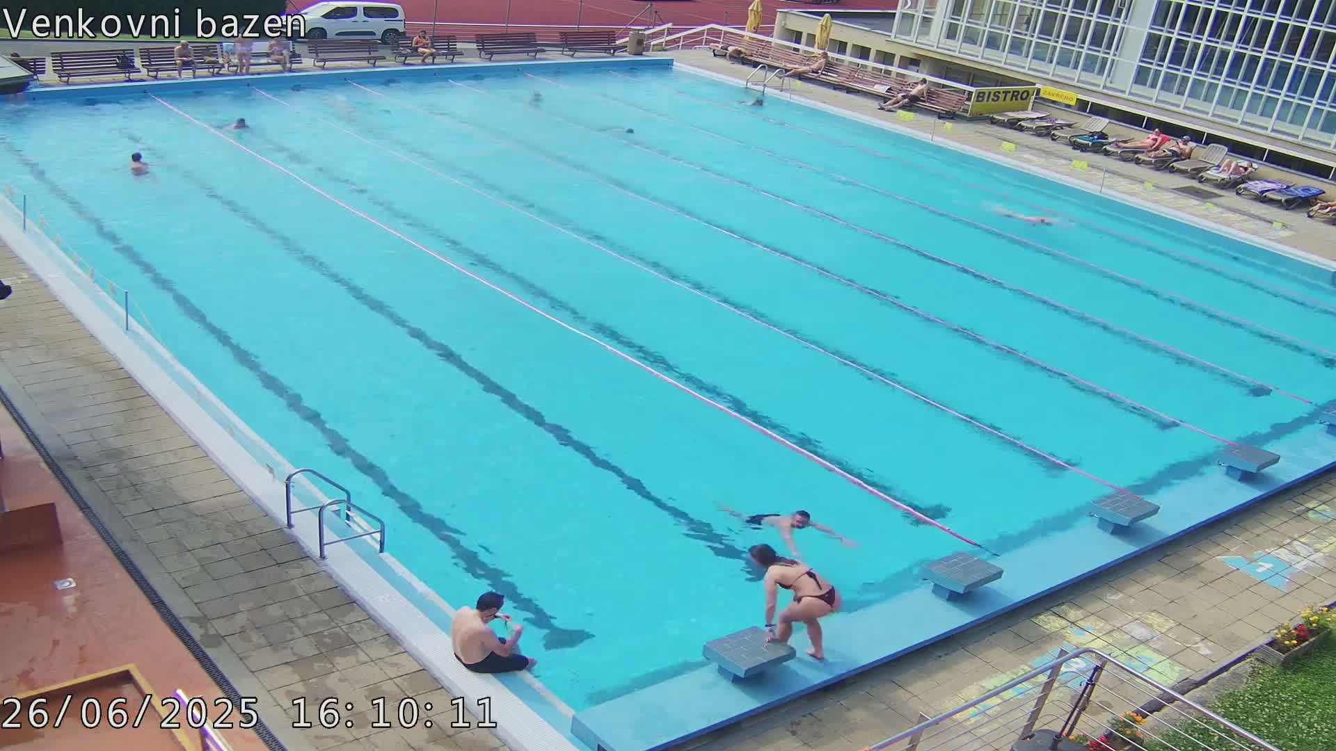 Zlín, Koupaliště Public Swimming Pool Live Cam - Zlin 1, Zlin, Czechia