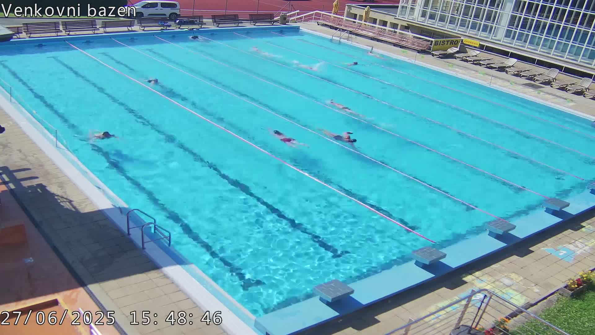 Zlín, Koupaliště Public Swimming Pool Live Cam - Zlin 1, Zlin, Czechia
