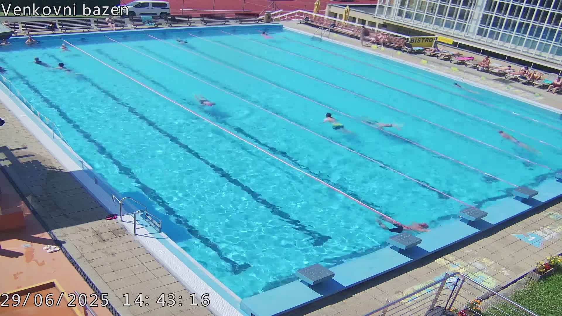 Zlín, Koupaliště Public Swimming Pool Live Cam - Zlin 1, Zlin, Czechia