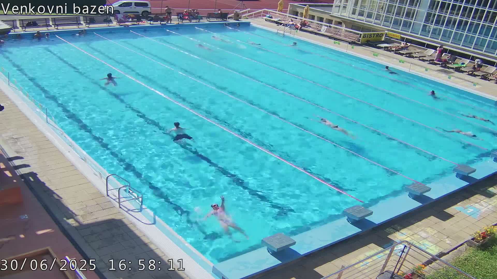 Zlín, Koupaliště Public Swimming Pool Live Cam - Zlin 1, Zlin, Czechia
