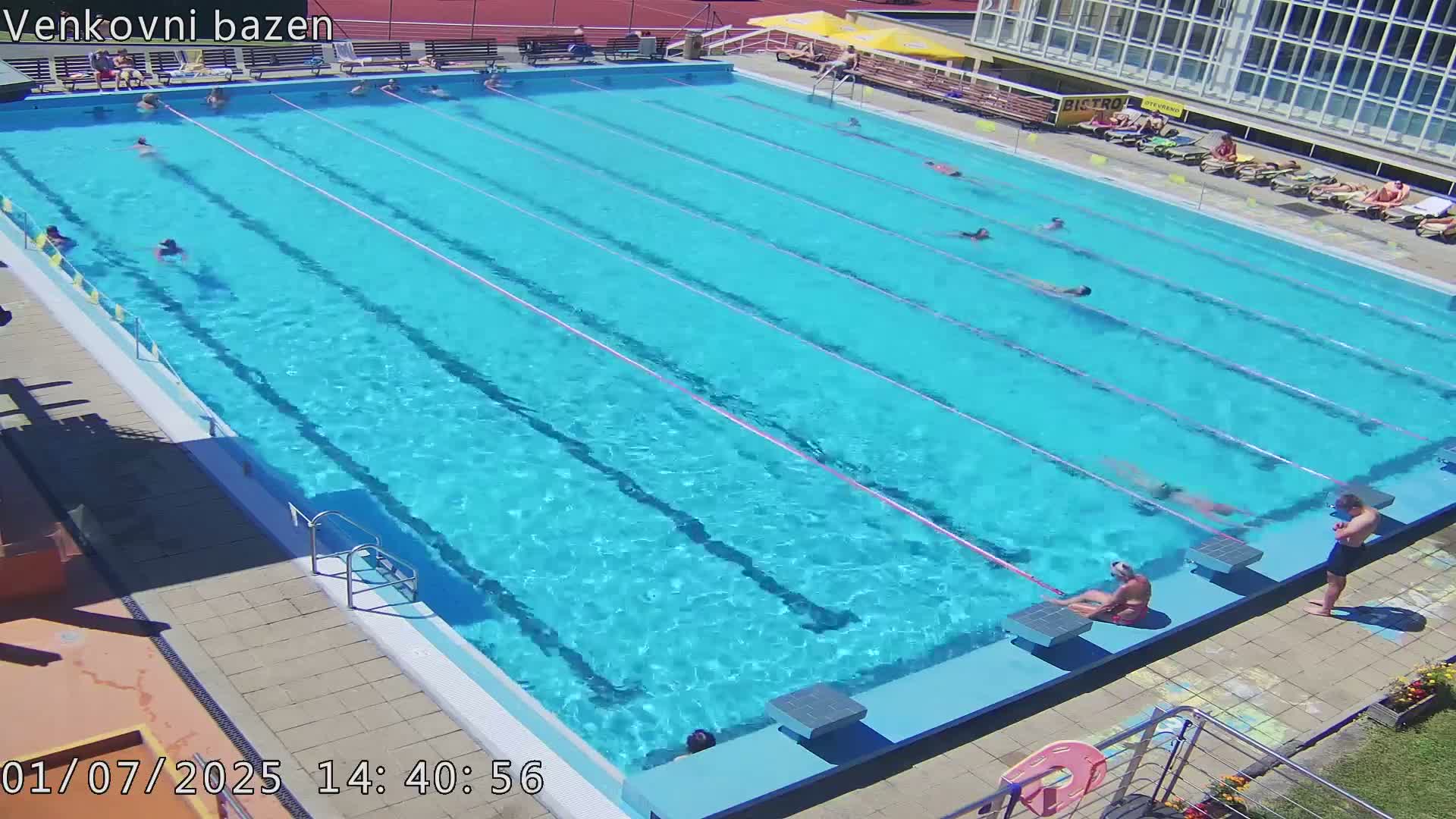 Zlín, Koupaliště Public Swimming Pool Live Cam - Zlin 1, Zlin, Czechia