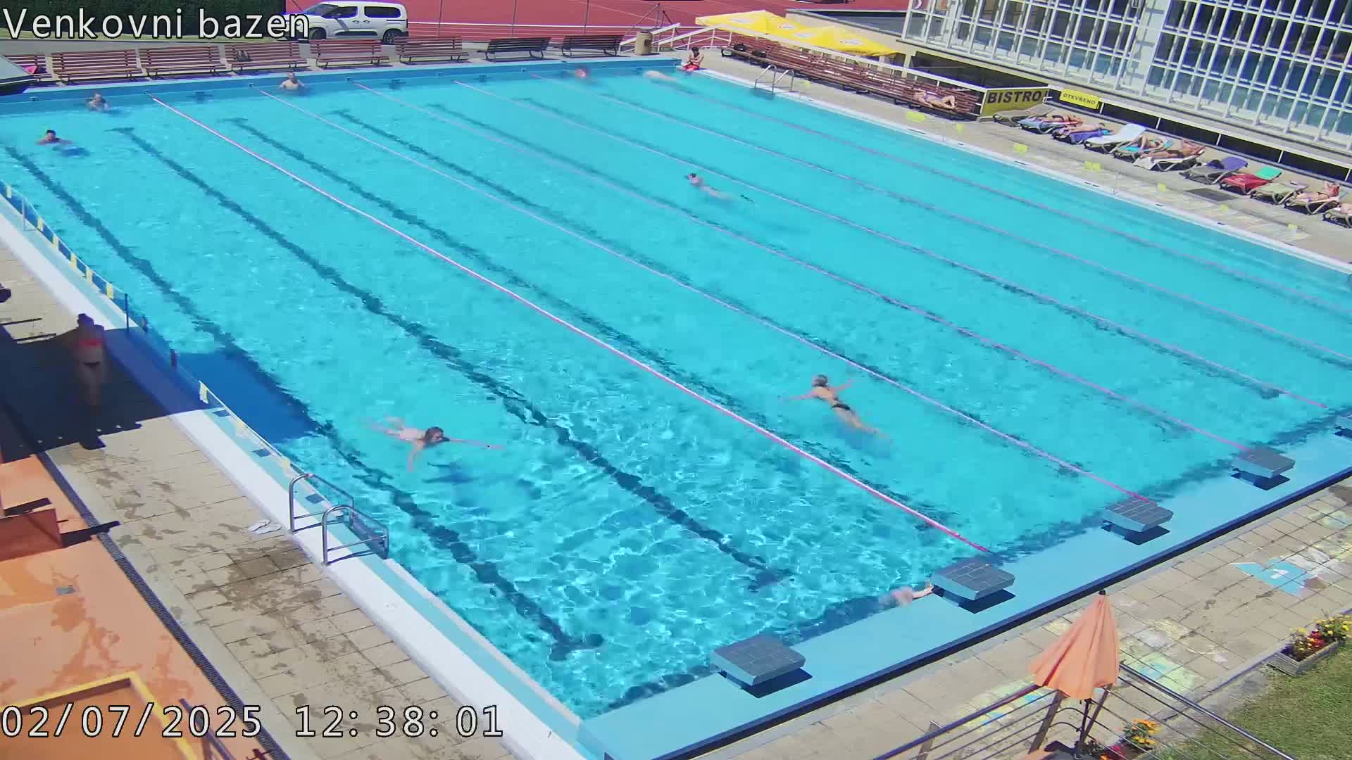 Zlín, Koupaliště Public Swimming Pool Live Cam - Zlin 1, Zlin, Czechia