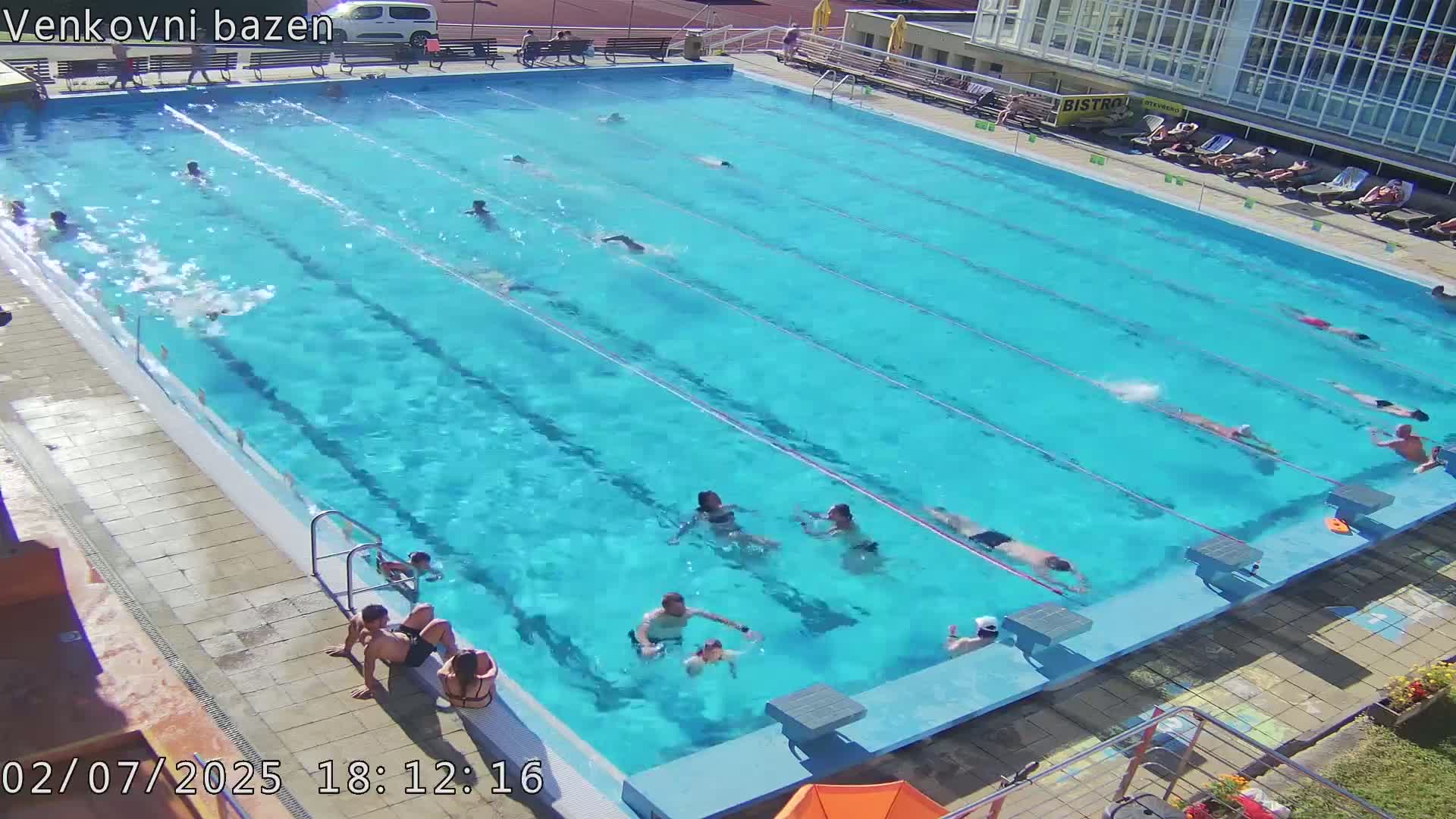 Zlín, Koupaliště Public Swimming Pool Live Cam - Zlin 1, Zlin, Czechia