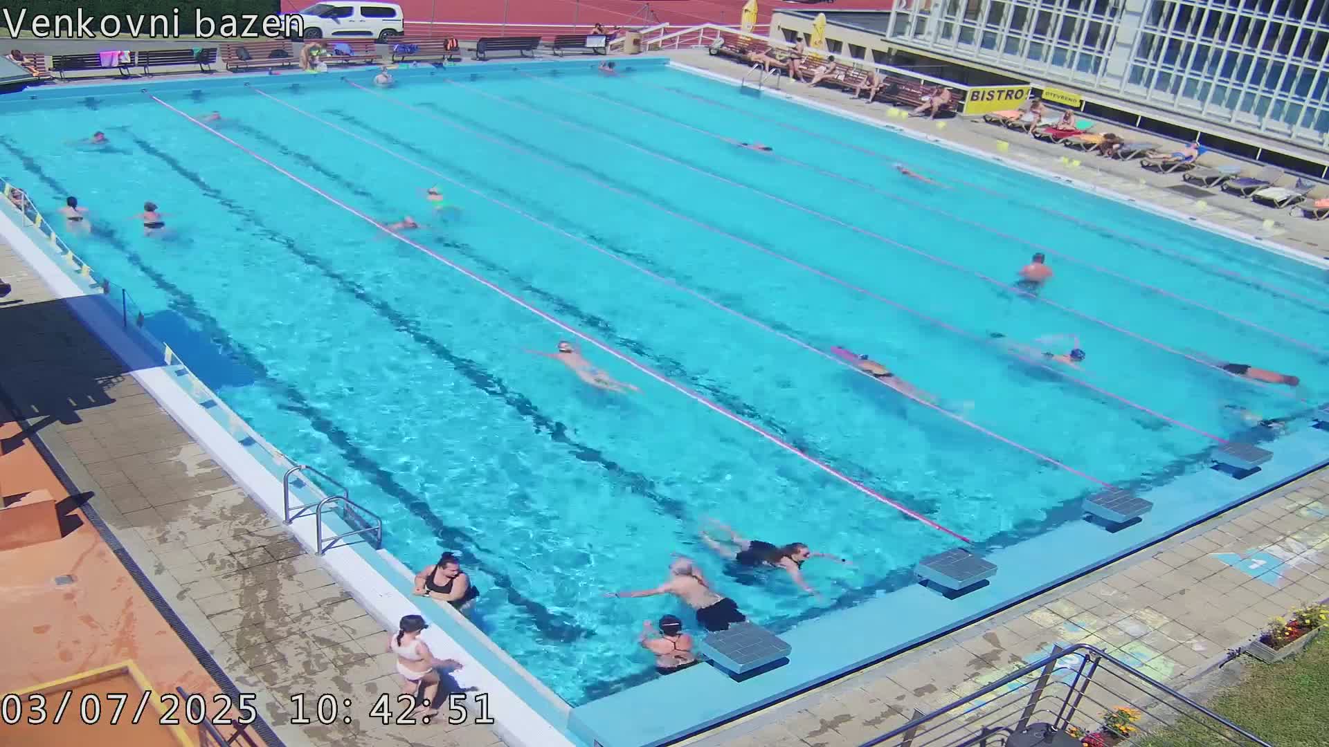 Zlín, Koupaliště Public Swimming Pool Live Cam - Zlin 1, Zlin, Czechia