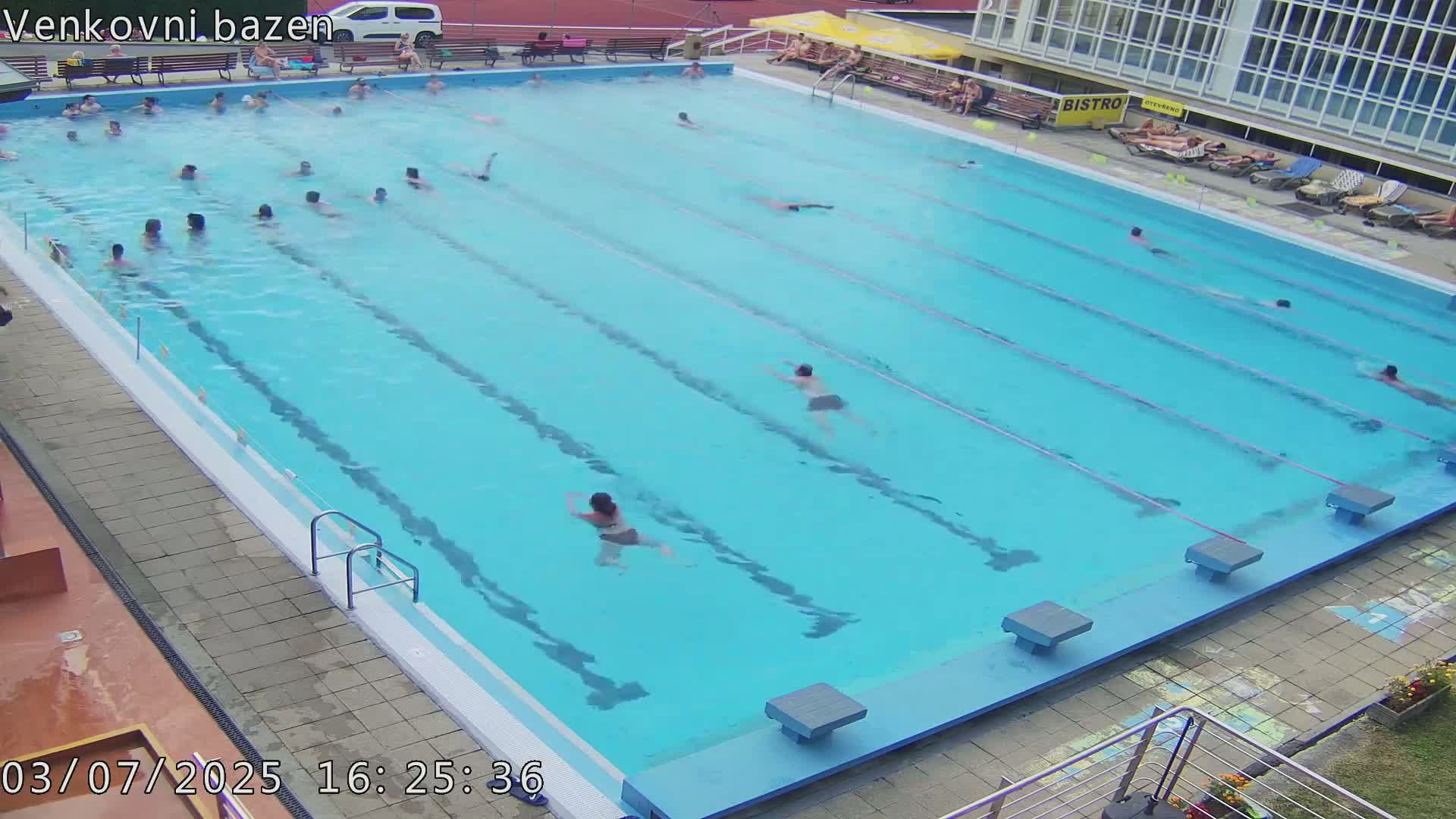 Zlín, Koupaliště Public Swimming Pool Live Cam - Zlin 1, Zlin, Czechia