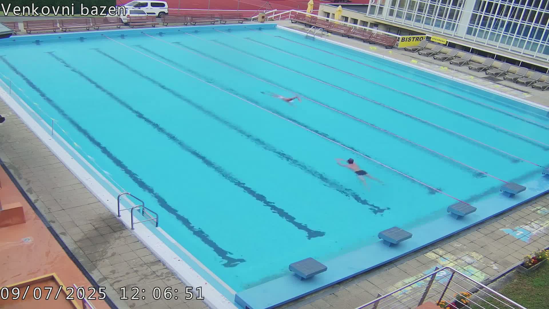Zlín, Koupaliště Public Swimming Pool Live Cam - Zlin 1, Zlin, Czechia