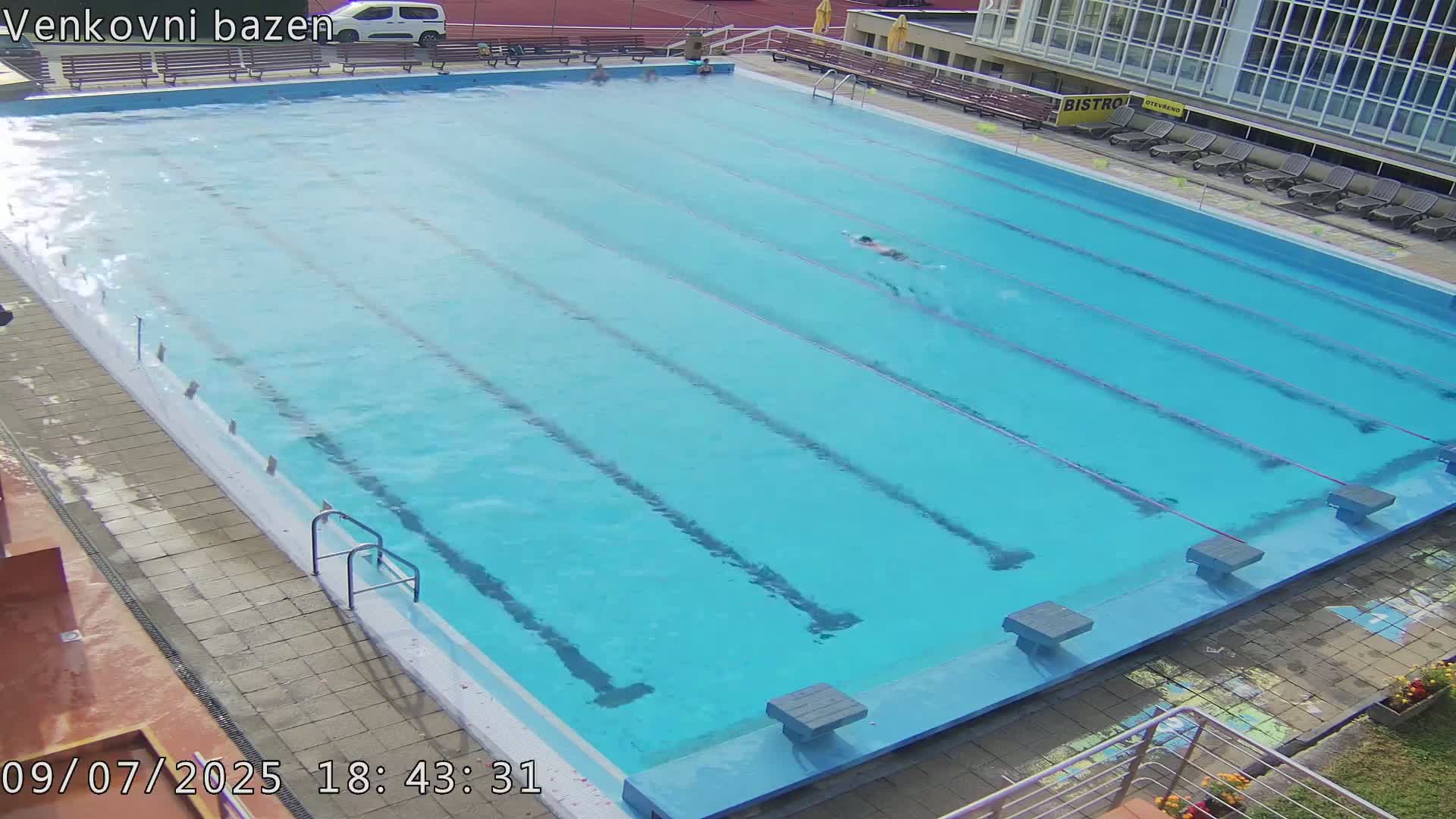 Zlín, Koupaliště Public Swimming Pool Live Cam - Zlin 1, Zlin, Czechia