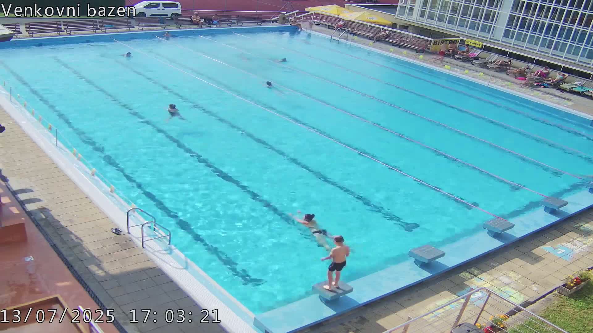 Zlín, Koupaliště Public Swimming Pool Live Cam - Zlin 1, Zlin, Czechia