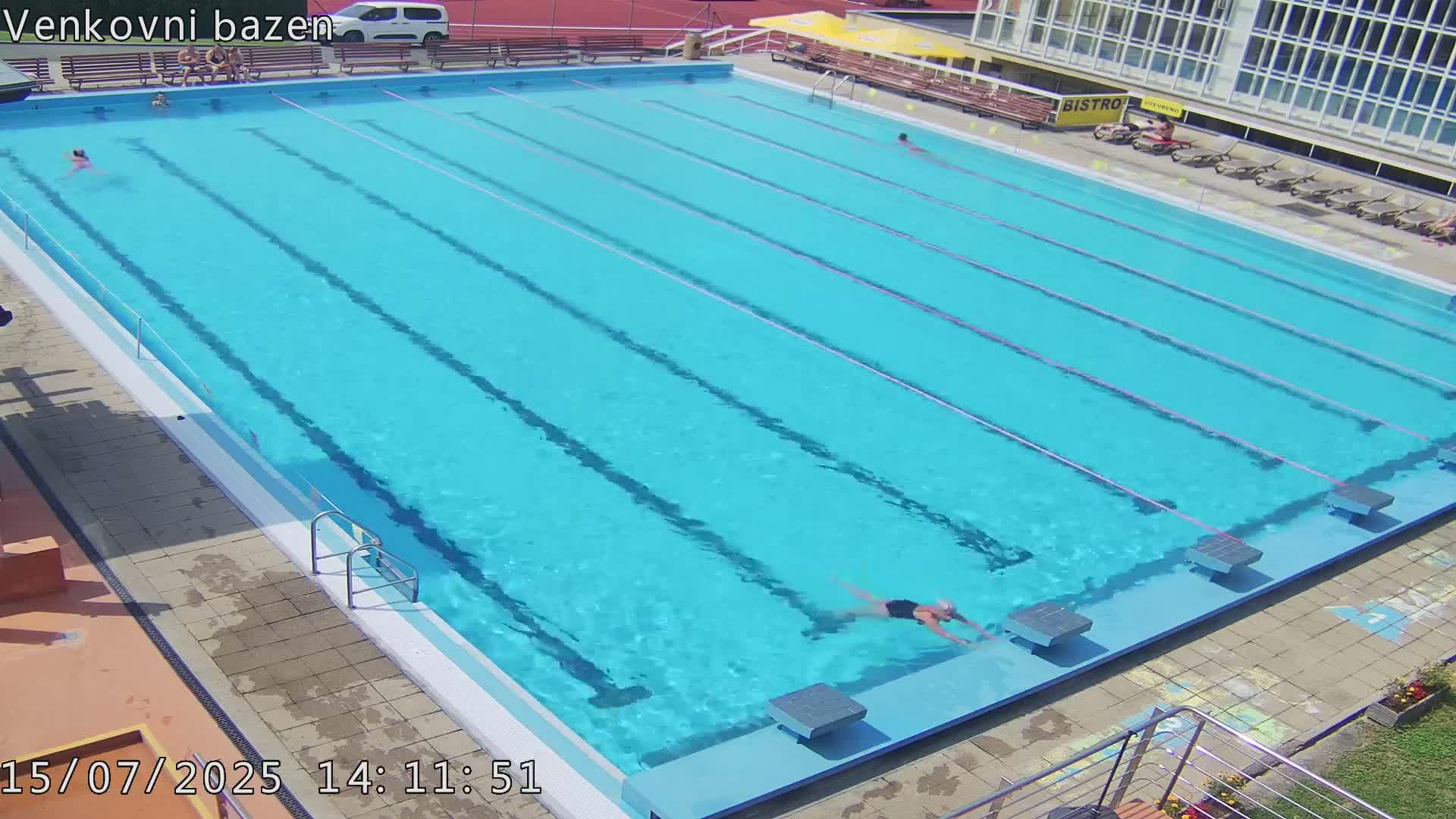 Zlín, Koupaliště Public Swimming Pool Live Cam - Zlin 1, Zlin, Czechia